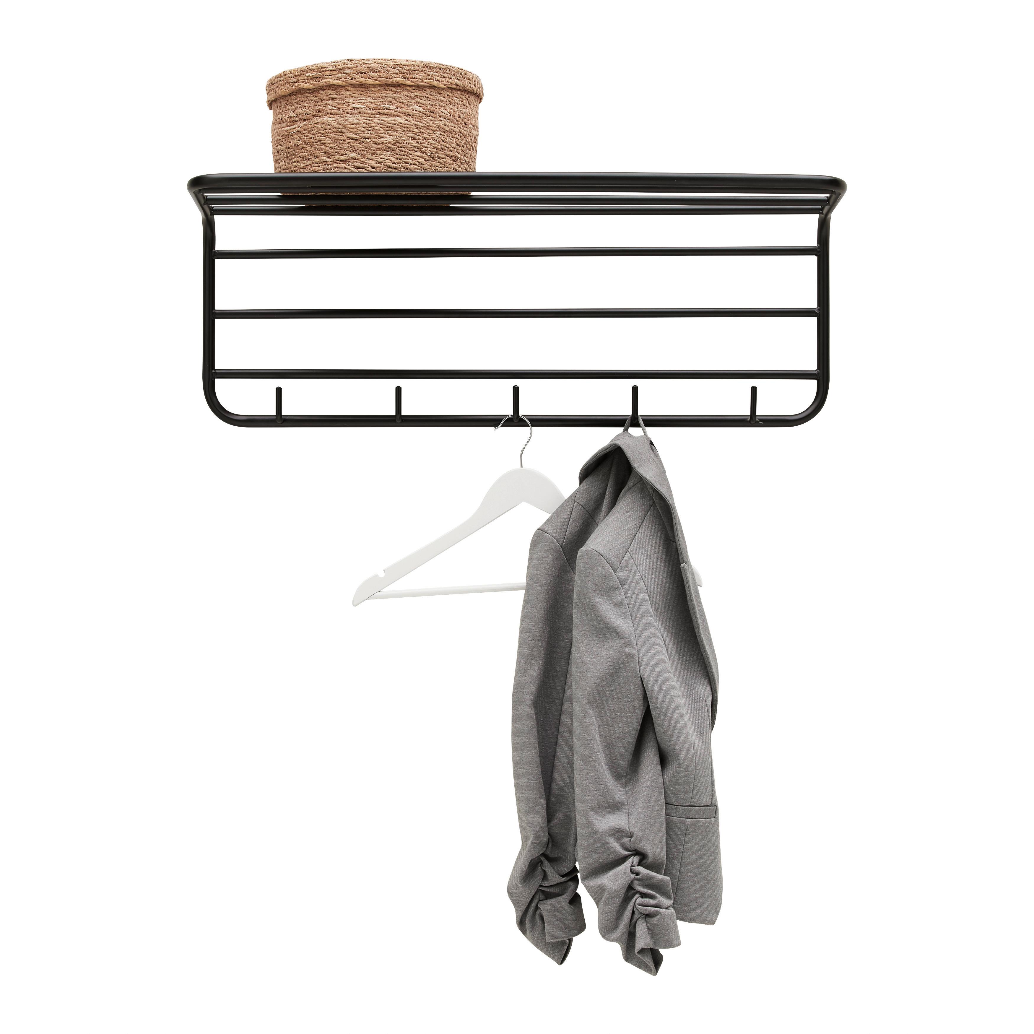 Wandgarderobe Pipe Schwarz - Schwarz, Modern, Metall (80/28/28cm) - Mömax
