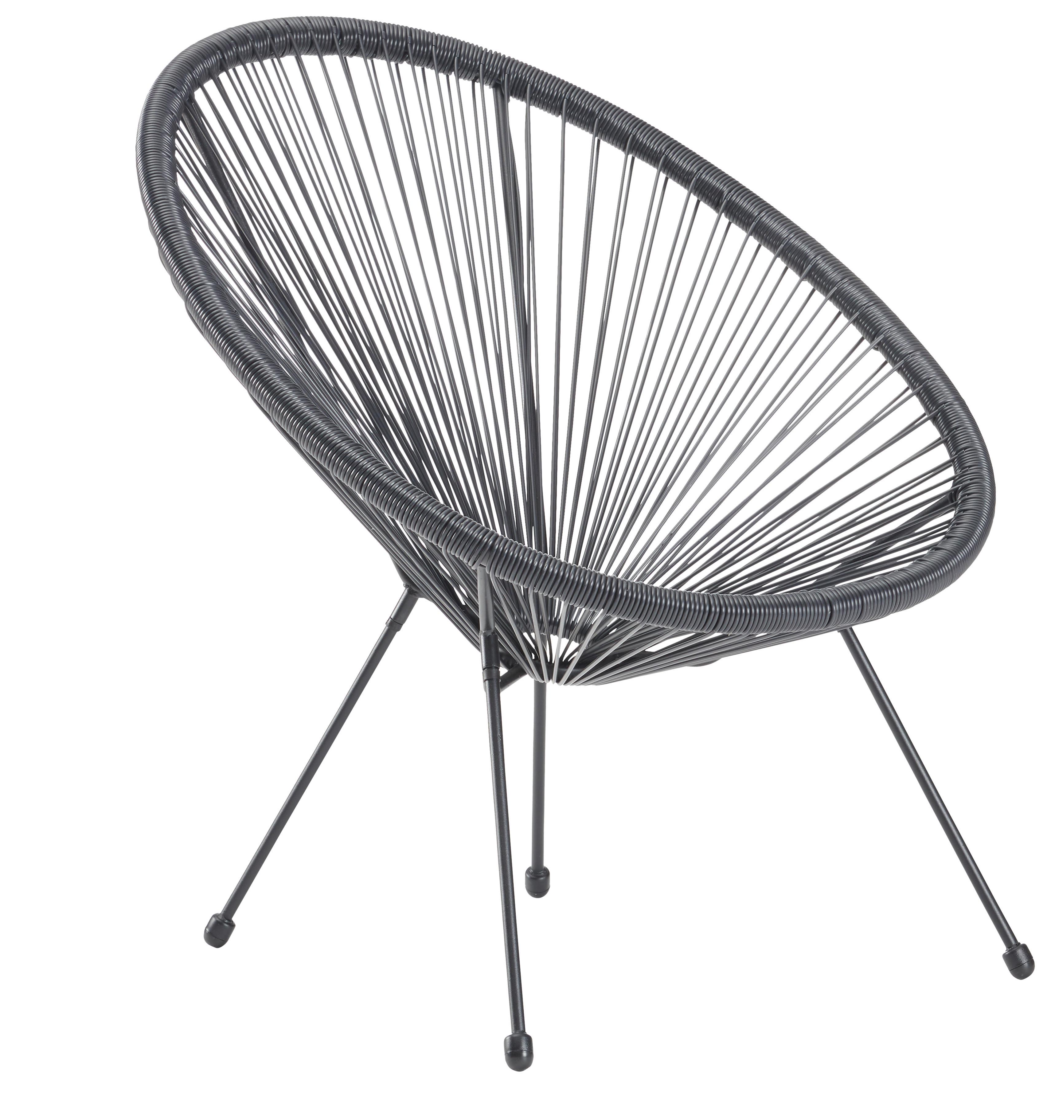 Garten-Relaxsessel Uno Schwarz - Schwarz, Modern, Kunststoff/Metall (71/82/81cm) - Mömax