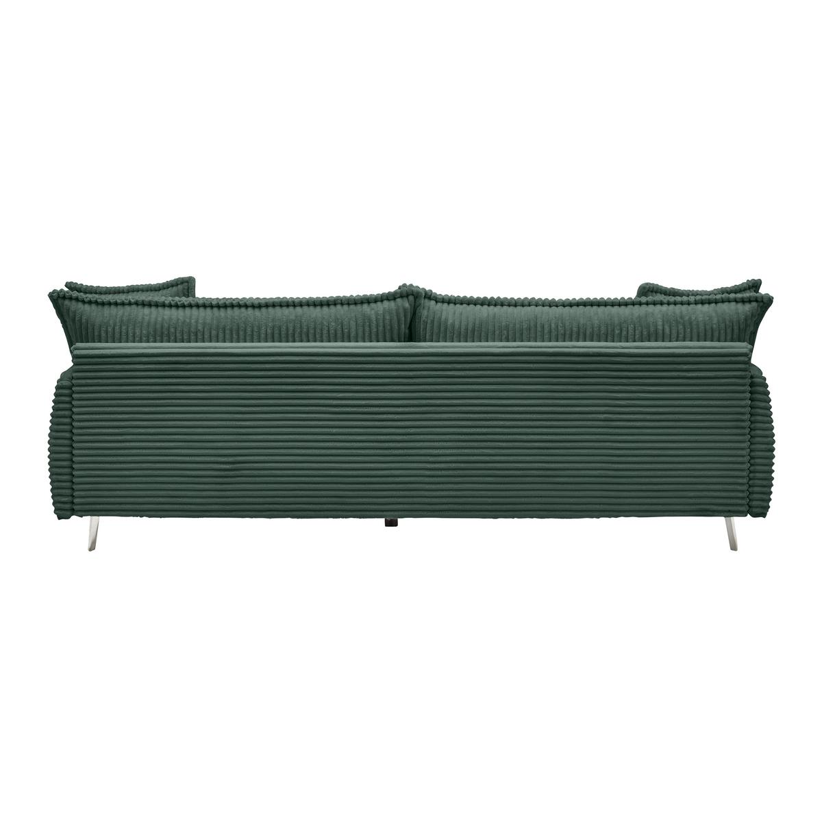 Mega Sofa Kiss - tamno zelena/boje kroma, Moderno, metal (241/90/117cm) - Mömax