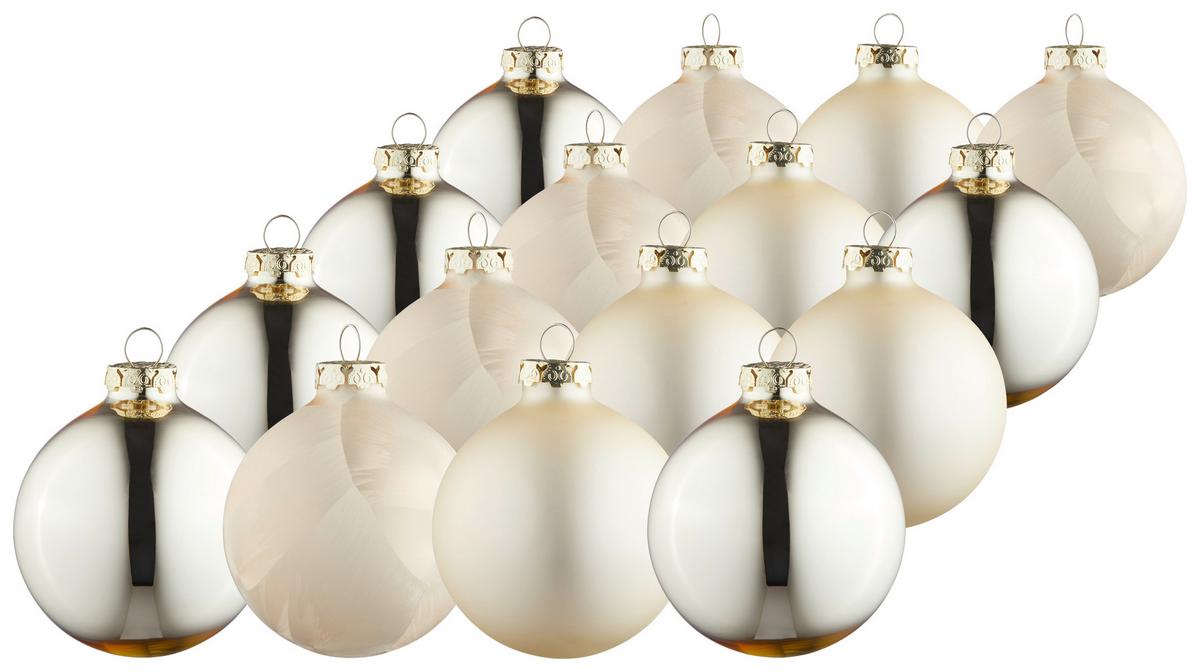 ZESTAW BOMBEK CHOINKOWYCH 616-2038-900 - szampanowy, Konventionell, szkło (6cm) - X-Mas