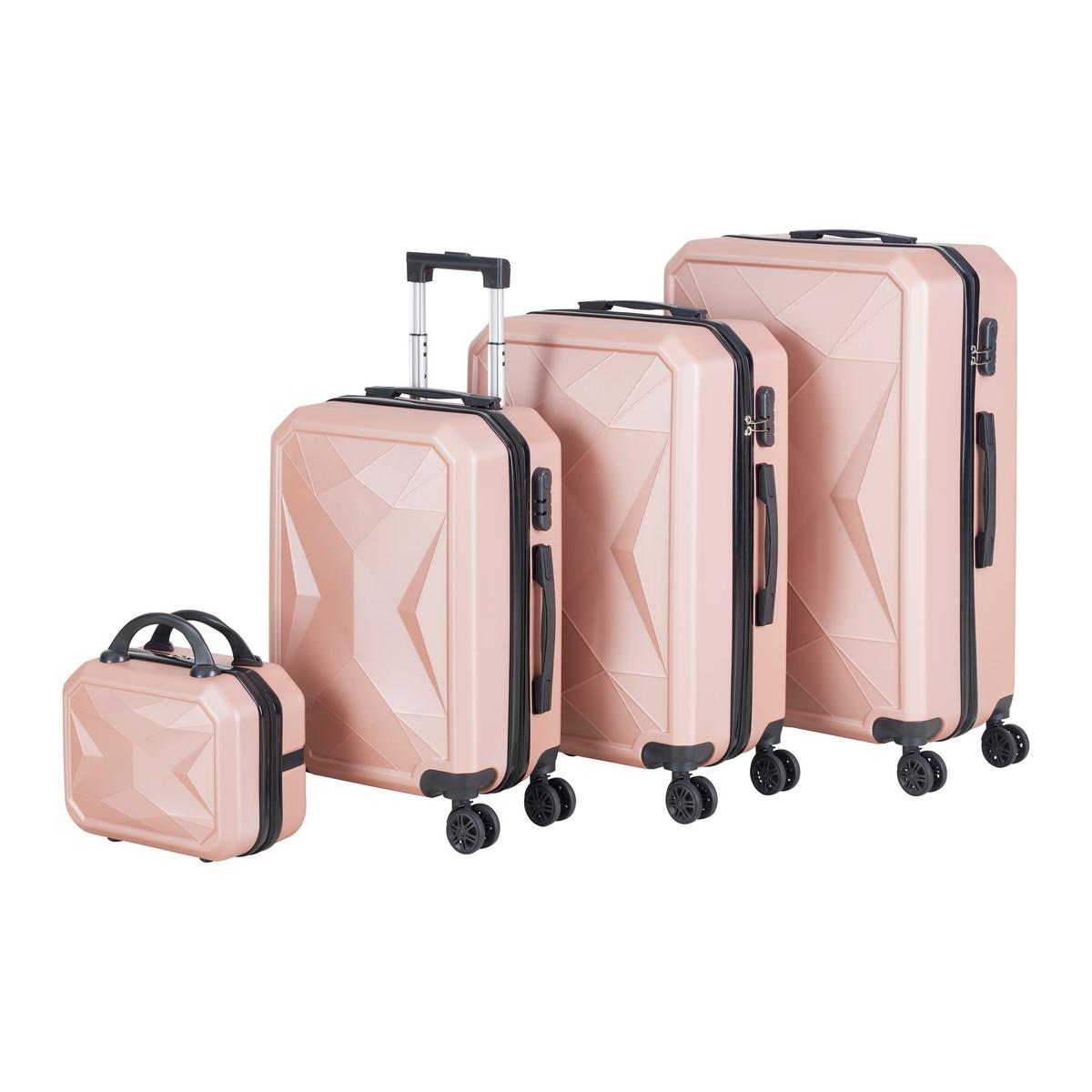 Set Potovalnih Kovčkov Diamond - rožnato zlata, umetna masa - Modern Living