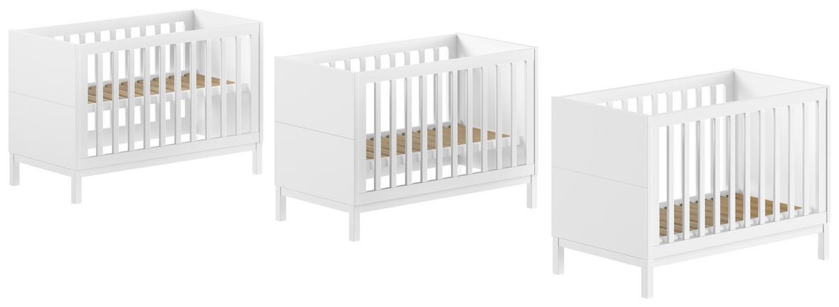Gitterbett EVA Weiß ca. 60x120 cm teilmassiv - Weiß, MODERN, Holz/Holzwerkstoff (60/120cm) - Vipack