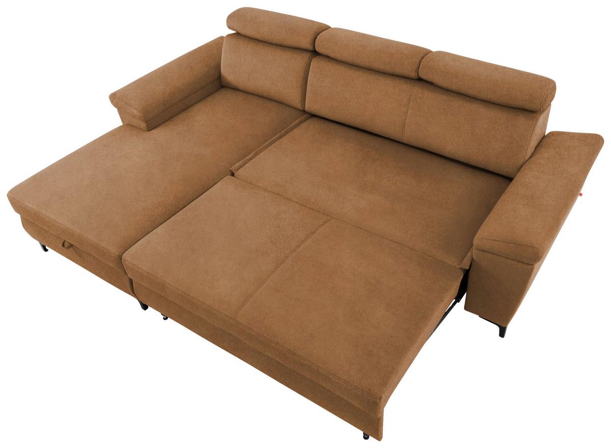 Sedežna Garnitura Santi, Oranžna, Ležišče, Predal - črna/oranžna, Moderno, kovina/tekstil (176/258cm) - Modern Living