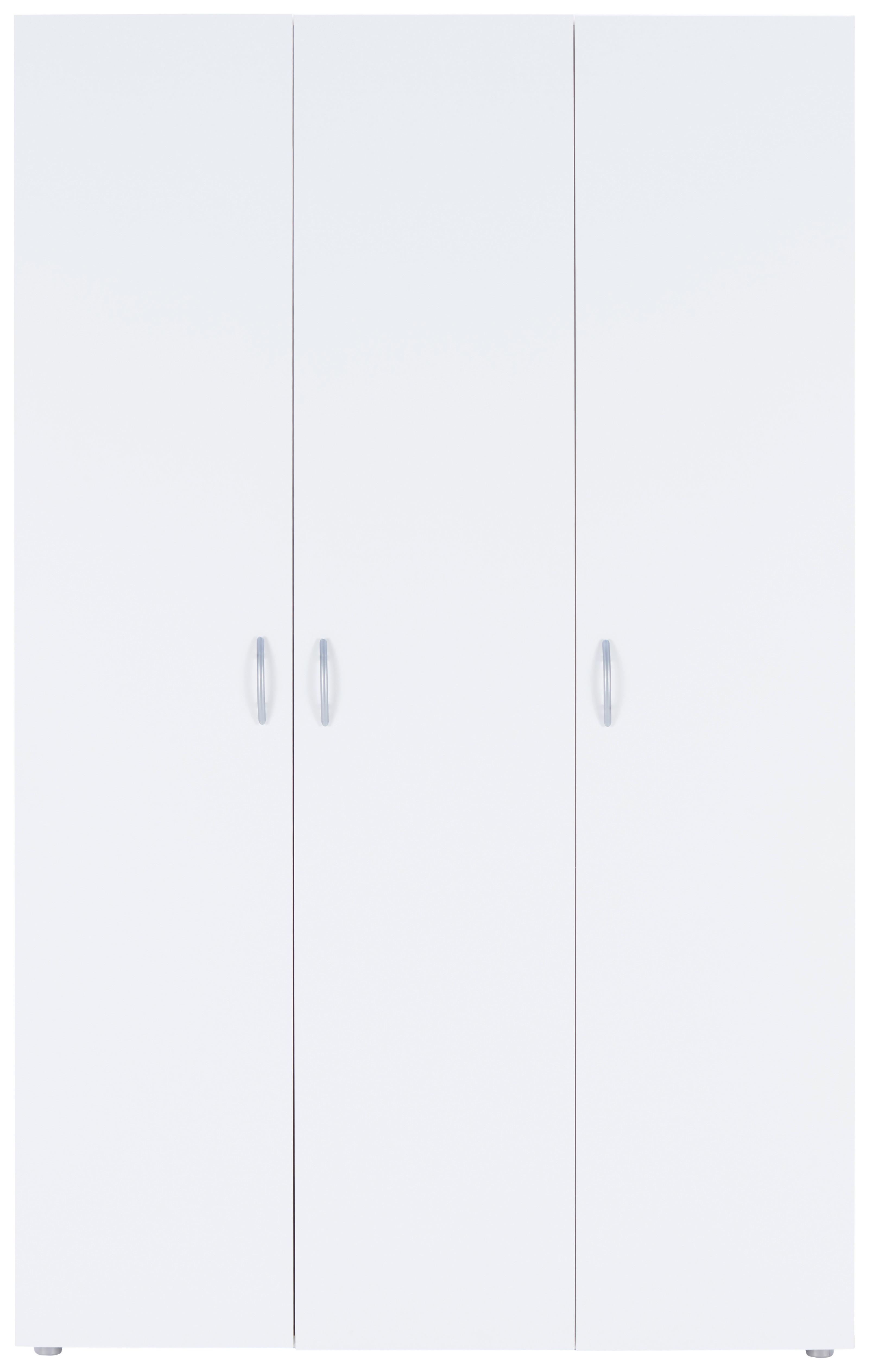 Kleiderschrank Basic in Weiss - Weiss/Grau, Konventionell, Holzwerkstoff/Kunststoff (110,7/179/51,9cm) - Based