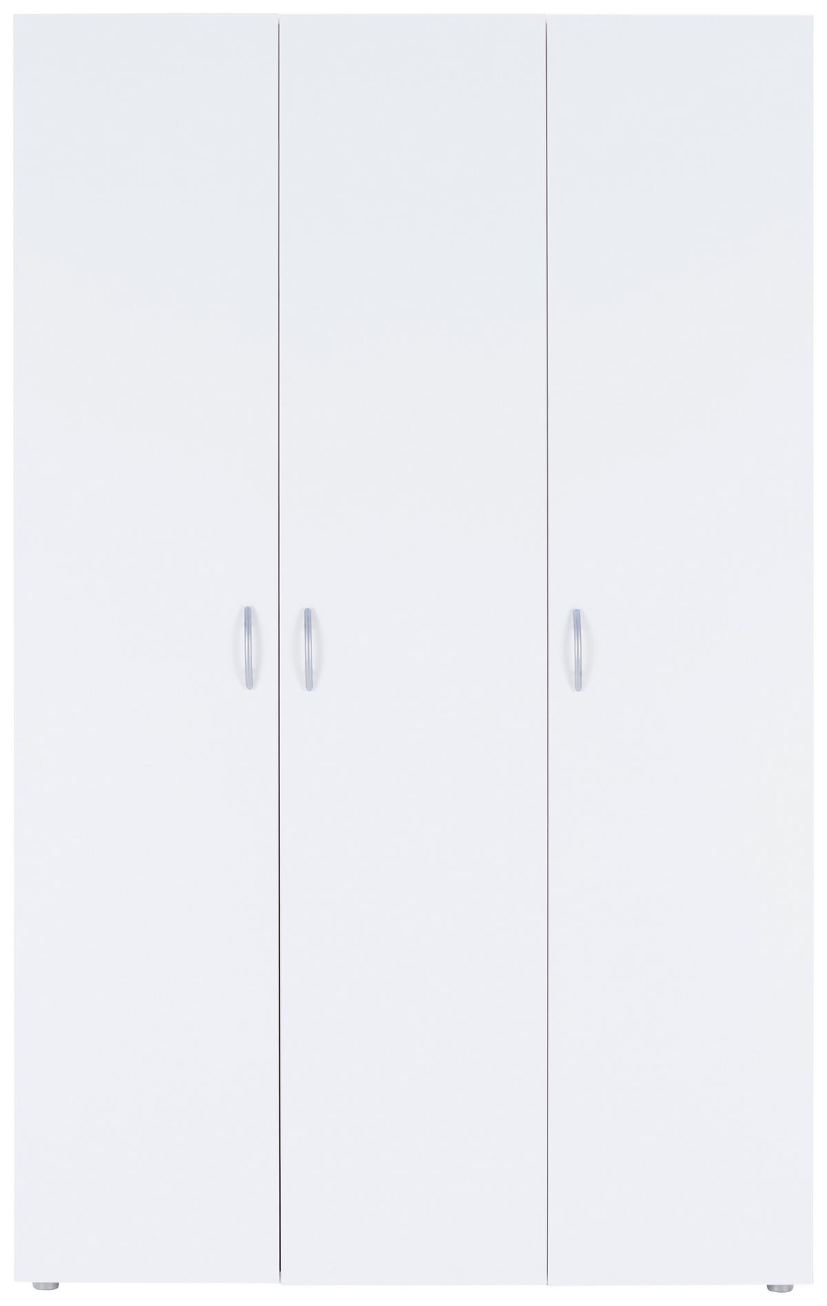 Kleiderschrank Basic in Weiss - Weiss/Grau, Konventionell, Holzwerkstoff/Kunststoff (110,7/179/51,9cm) - Based