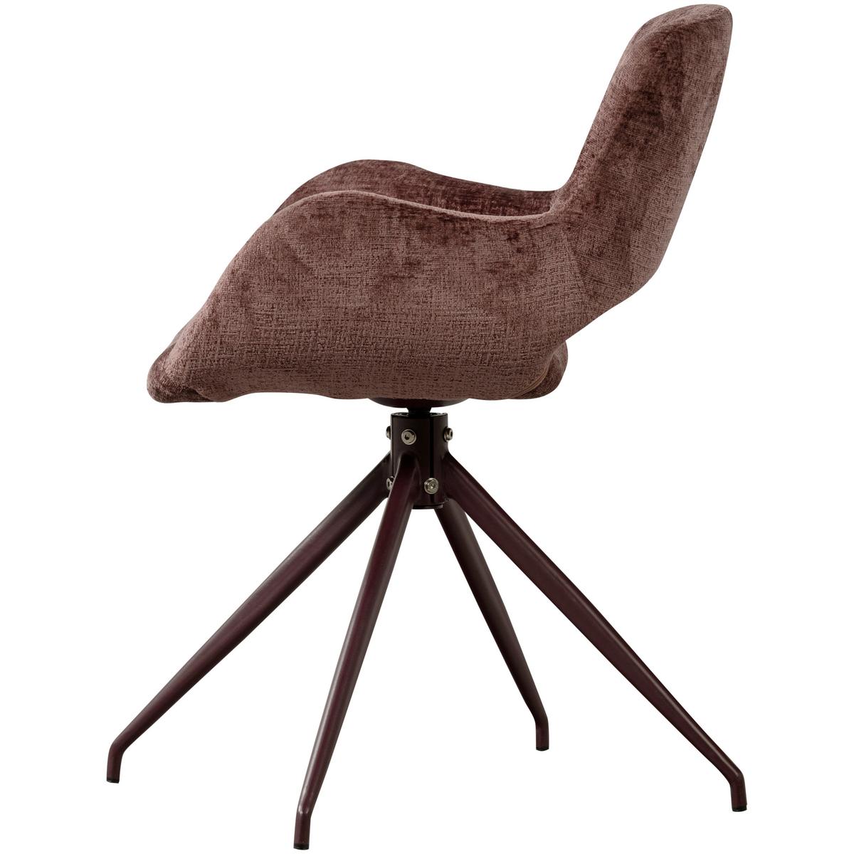Armlehnstuhl-Set Eliva Lila B: 58cm - Lila/Schwarz, MODERN, Textil/Metall (58/82/58cm) - Livetastic