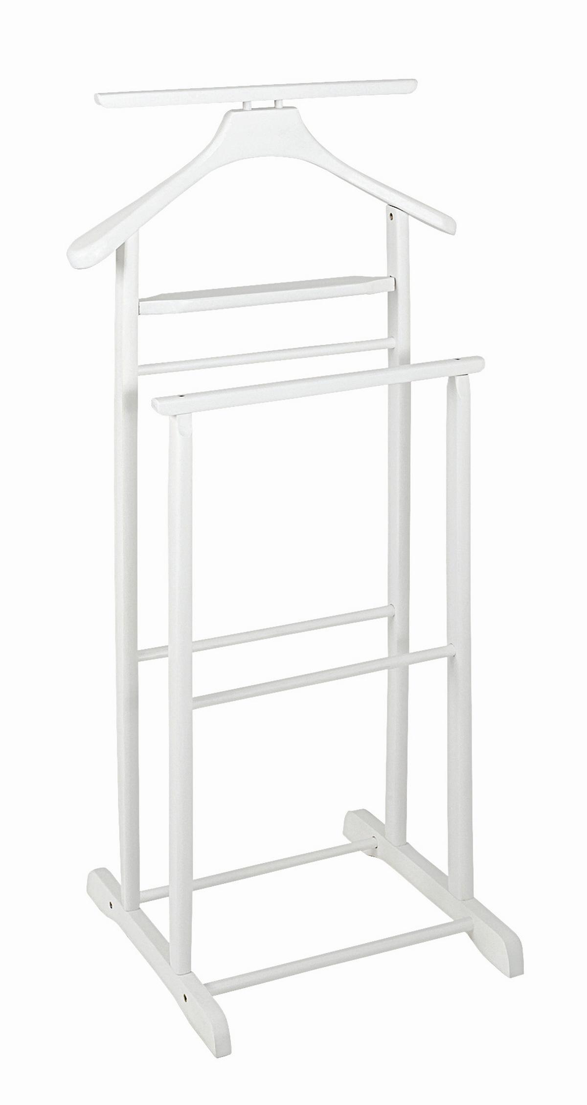 CICHY SŁUGA FUNNY - biały, Basics, drewno (47/102/36cm)