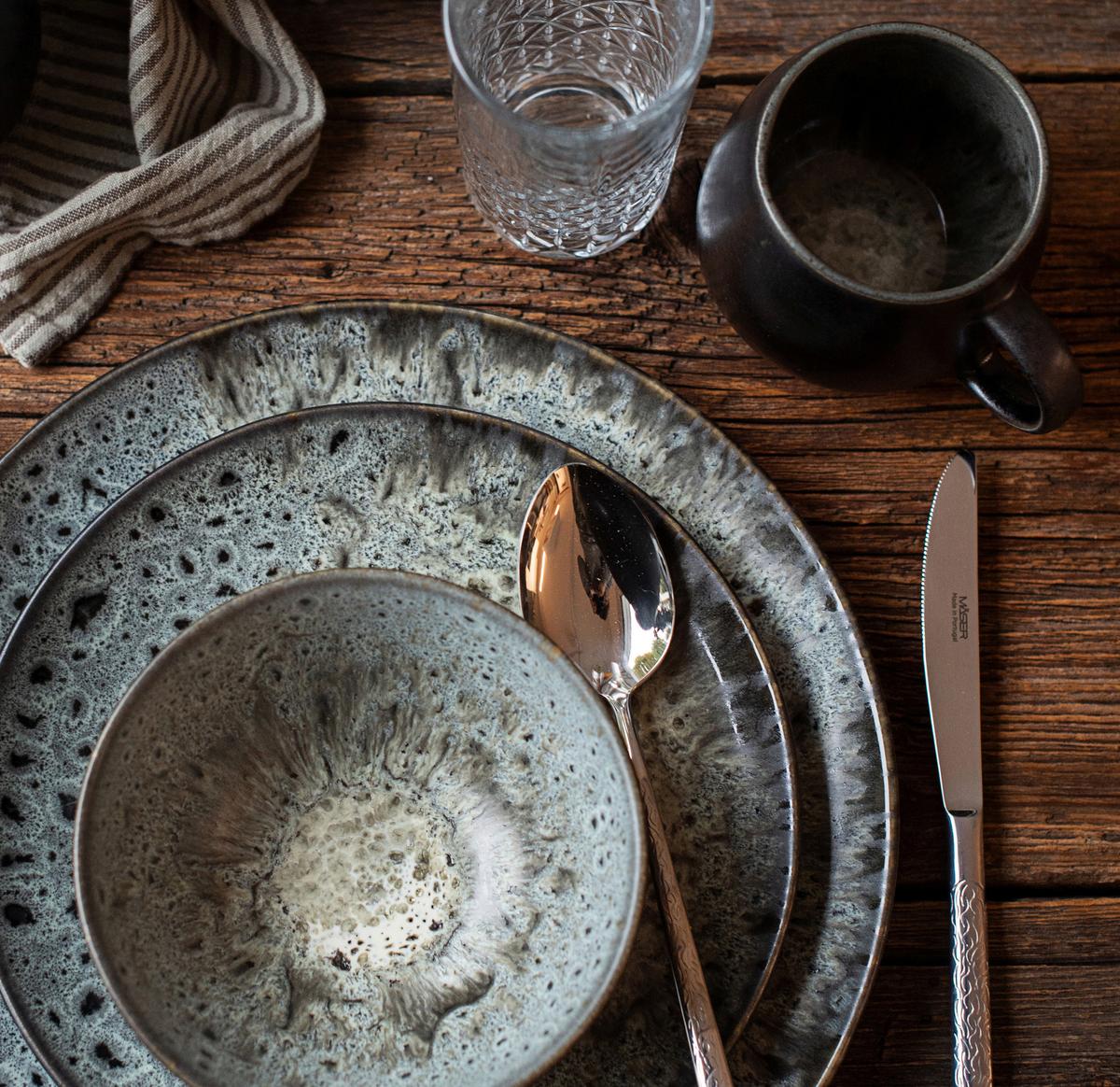 TAFELSERVICE CARELLIA - Grau, Trend, Keramik - Mäser