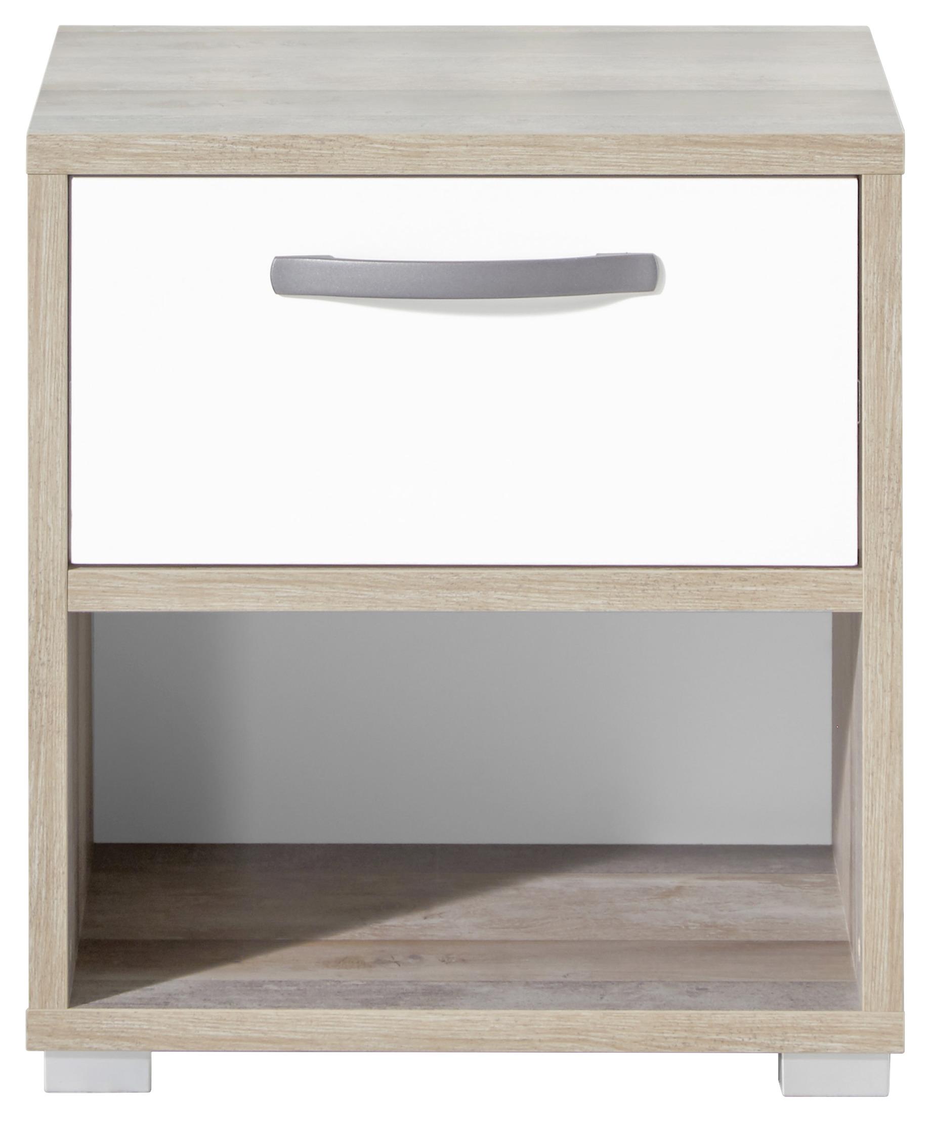 Nachtkästchen in Braun/Grau/ Weiss 'Moon' - Anthrazit/Silberfarben, MODERN, Holzwerkstoff/Kunststoff (49/52/41cm) - MID.YOU