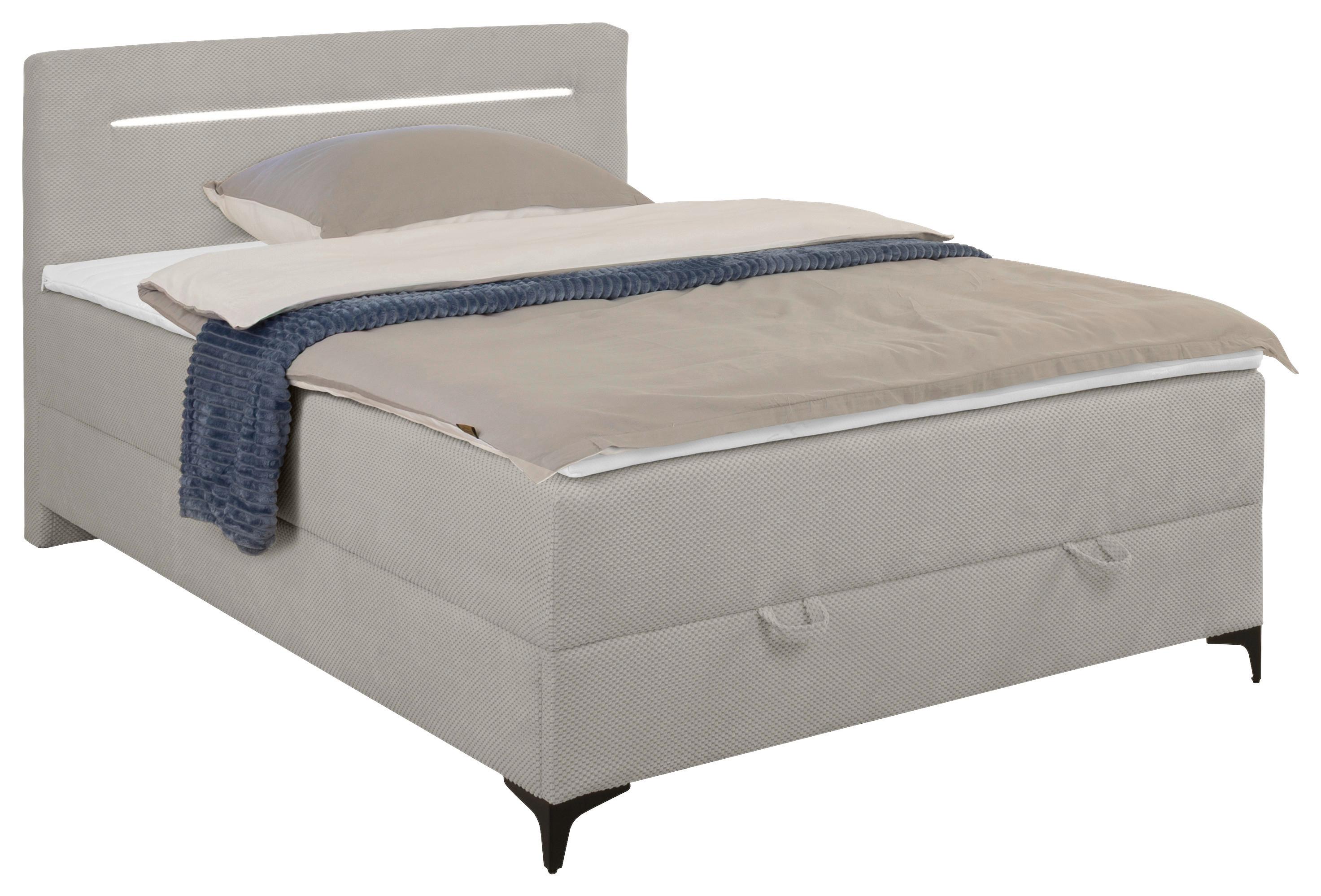 Pat Tip Boxspring Jerry - bej, Konventionell, textil (120/200cm) - Mömax