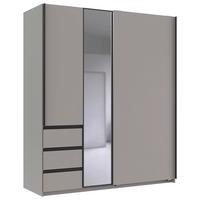 Schwebetürenschrank Adria Grau/Sahara - Schwarz/Grau, KONVENTIONELL, Glas/Holzwerkstoff (168/198/63cm) - Mömax