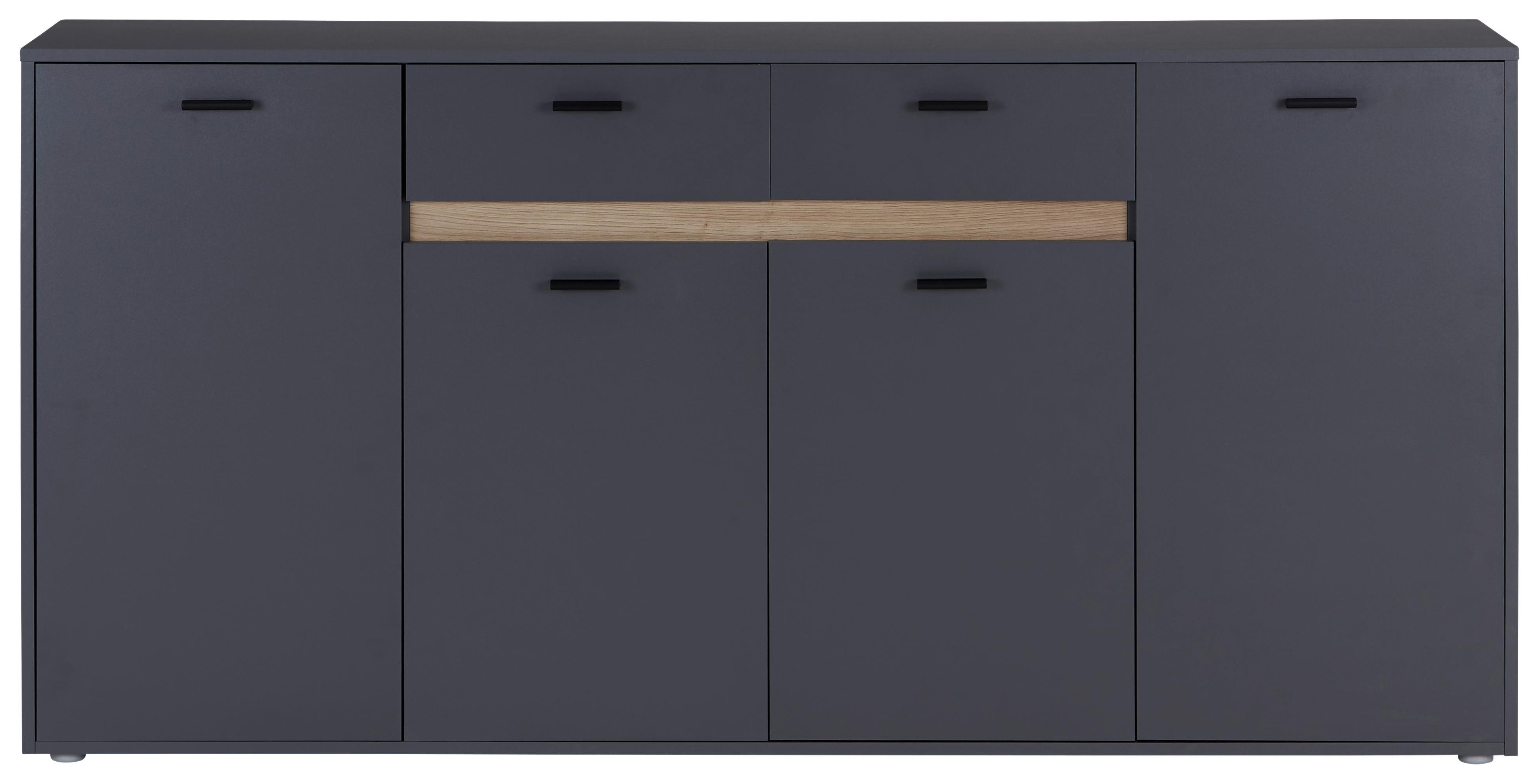 Comodă SLOT 4T - gri închis, Modern, material pe bază de lemn (183,4/90/40cm) - Modern Living
