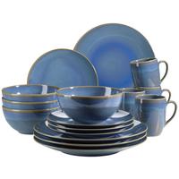 Kombiservice Ossia aus Steinzeug, 16-teilig - Hellblau, Basics, Keramik - Mäser