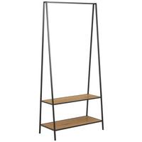 WIESZAK STOJĄCY DO PRZEDPOKOJU SEAFORD - dąb dziki/czarny, Trend, materiał drewnopochodny/metal (77/165/37cm)