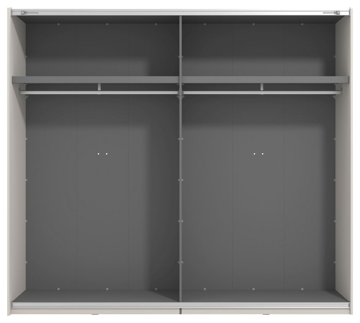 Schwebetürenschrank Gard Kaschmirfarben - Kaschmir/Schwarz, KONVENTIONELL, Holzwerkstoff/Metall (245/217/61cm) - Based