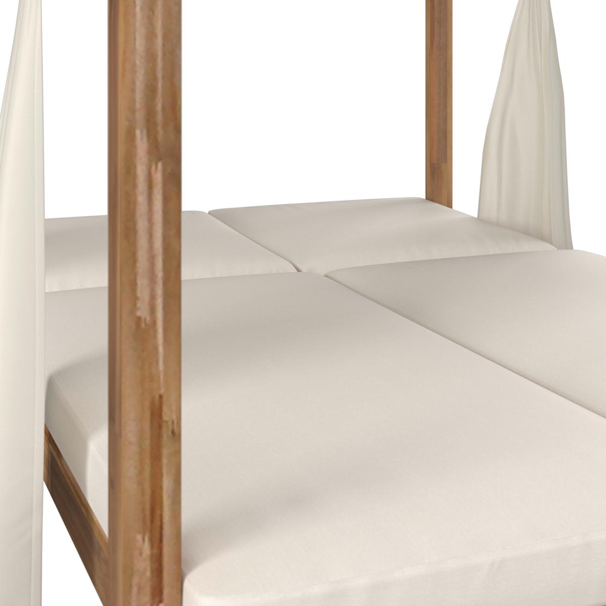 Sonneninsel Nicola Creme Holz/Outdoorstoff - Creme, MODERN, Holz/Textil (135,5/194,5/190cm) - Bessagi Garden
