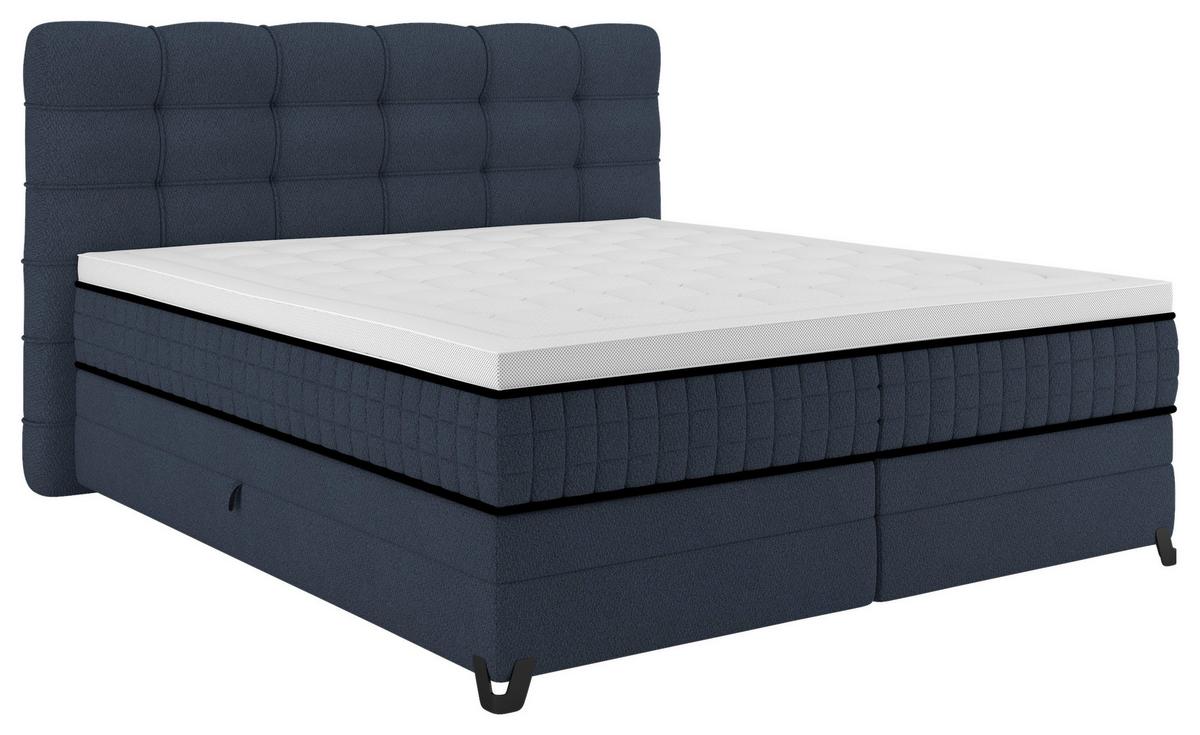Boxspringbett Carmen C Blau ca. 180x200cm - Blau, Konventionell, Holz/Holzwerkstoff (180/200cm) - Premium Living