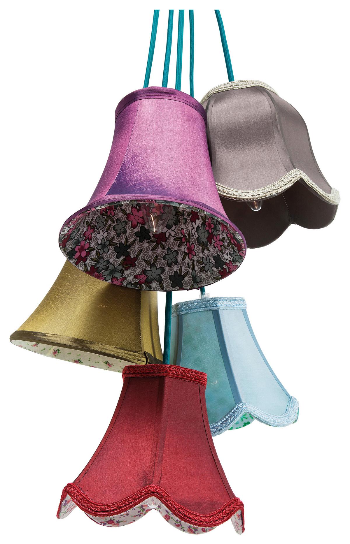 LAMPA WISZĄCA 30001 SALOON FLOWERS 5 - różnokolorowy, Lifestyle, metal/tkanina (45/92cm) - Kare-Design