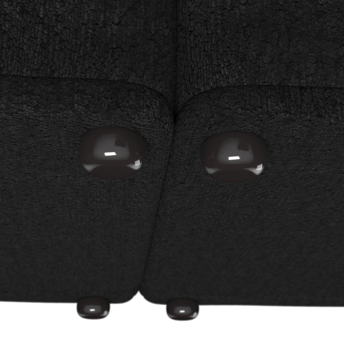 Wohnlandschaft Kira Chenille Schwarz - Schwarz, MODERN, Holz/Textil (410/71/107cm) - Bessagi Home