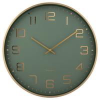ZEGAR ŚCIENNY KA5973GR - jasnozielony/kolor złoty, Basics, metal (40/40/4,2cm) - Karlsson