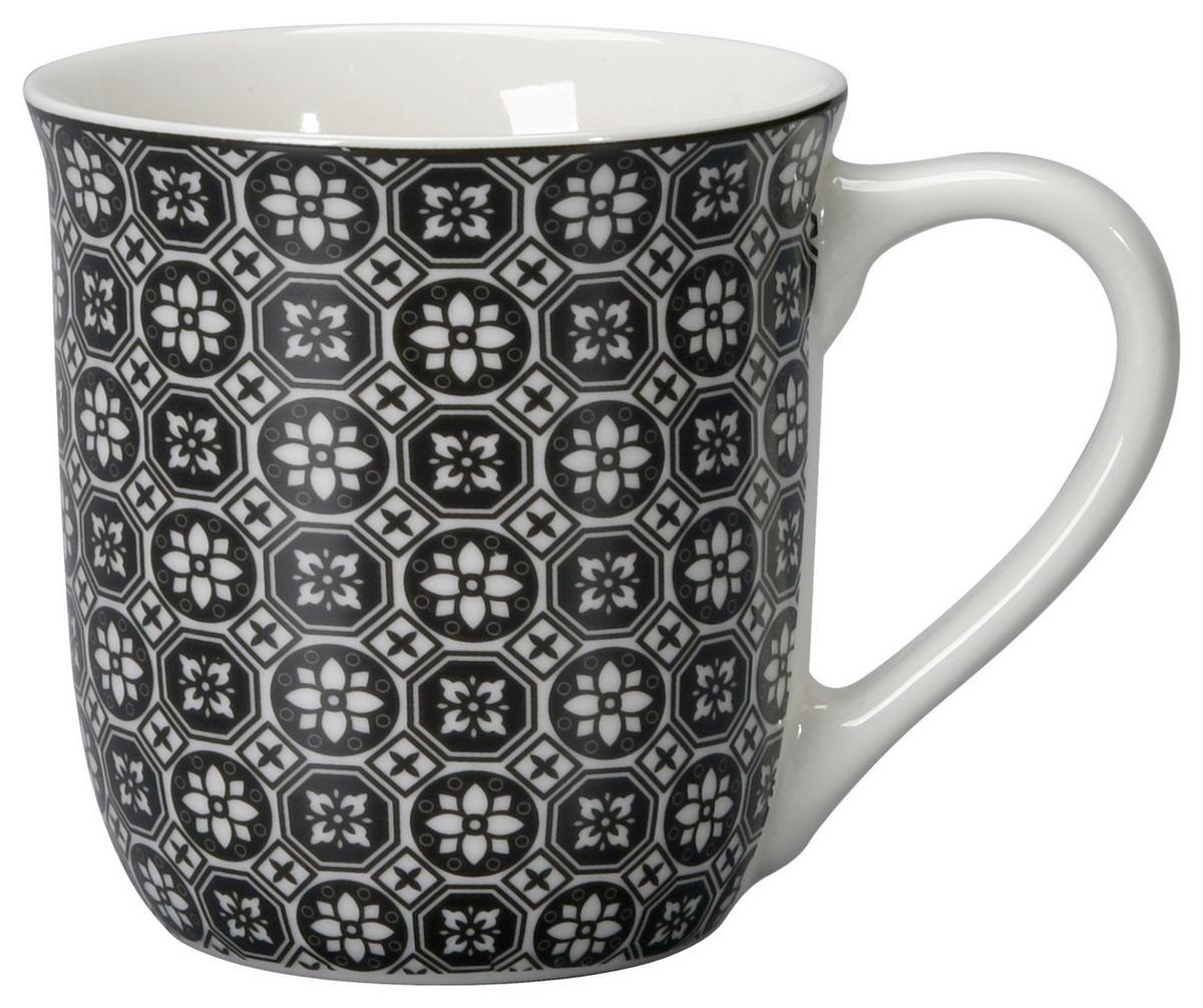 Kaffeebecher Shiva Schwarz/Weiß - Schwarz/Weiß, LIFESTYLE, Keramik (8,4/9,2cm) - Mömax