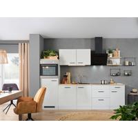 Küchenblock inkl. 5 E-Geräte Levi in  Lichtgrau glänzend - Eichefarben/Grau, MODERN, Holzwerkstoff (280cm) - FlexWell