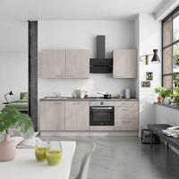 Küchenblock Riva High m. Geräten Grau - Schieferfarben/Edelstahlfarben, MODERN, Holzwerkstoff/Metall (240cm) - Nobilia