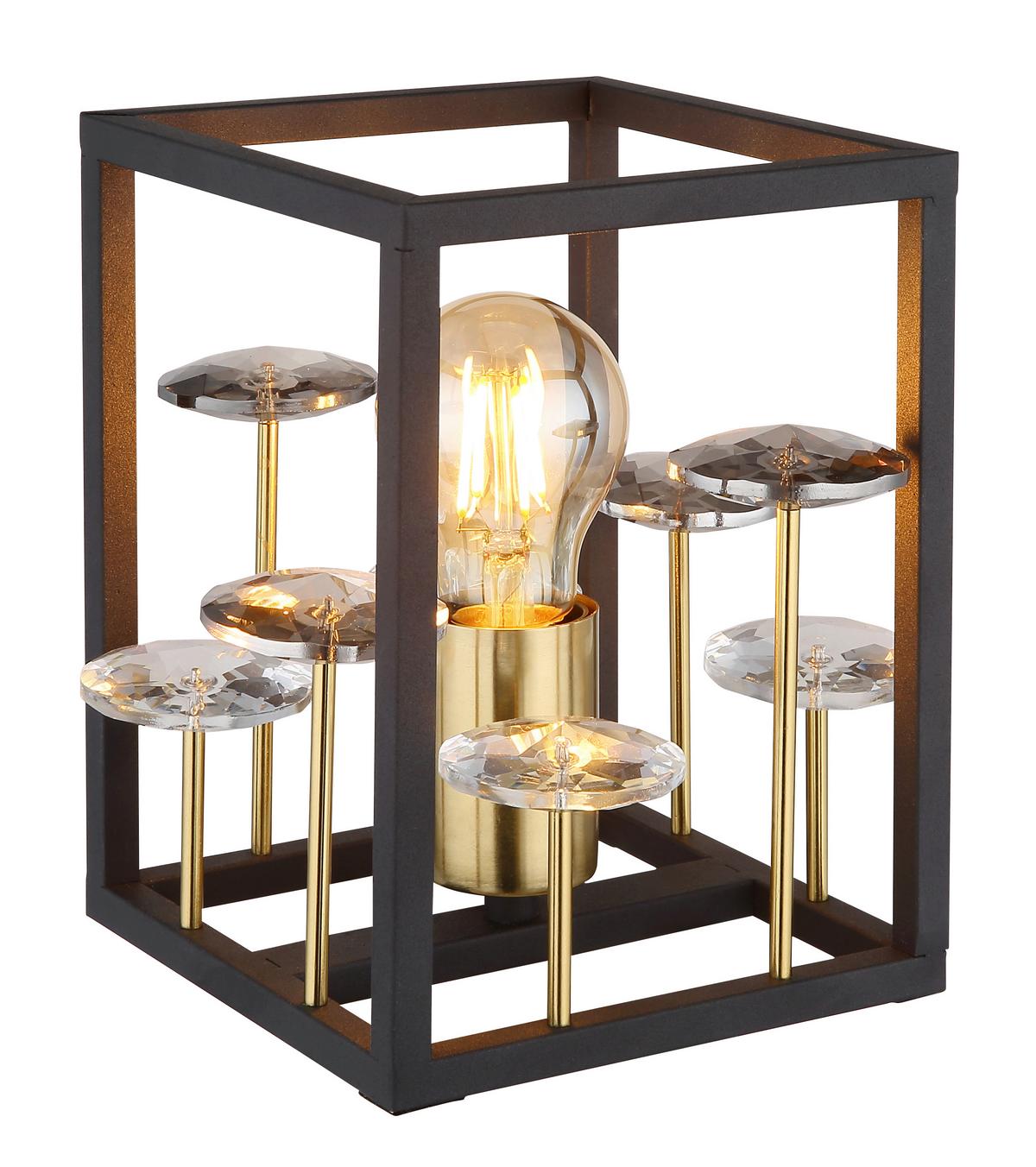 Namizna Svetilka 15644t Lisbon - zlate barve/siva, Basics, kovina/umetna masa (15/15/20cm) - Globo