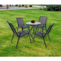GARTENSET SONLAS XL 920591 5-TLG - Anthrazit, Modern, Glas/Metall - MID.YOU