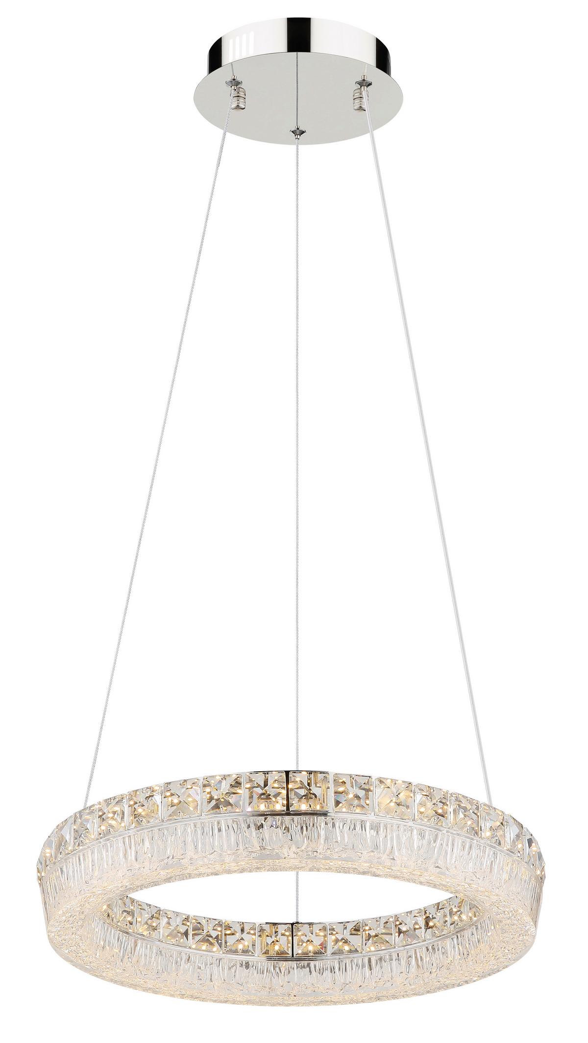 Led Viseća Svjetiljka Laurel - prozirno/boje kroma, Konvencionalno, staklo/metal (40/120cm) - Globo