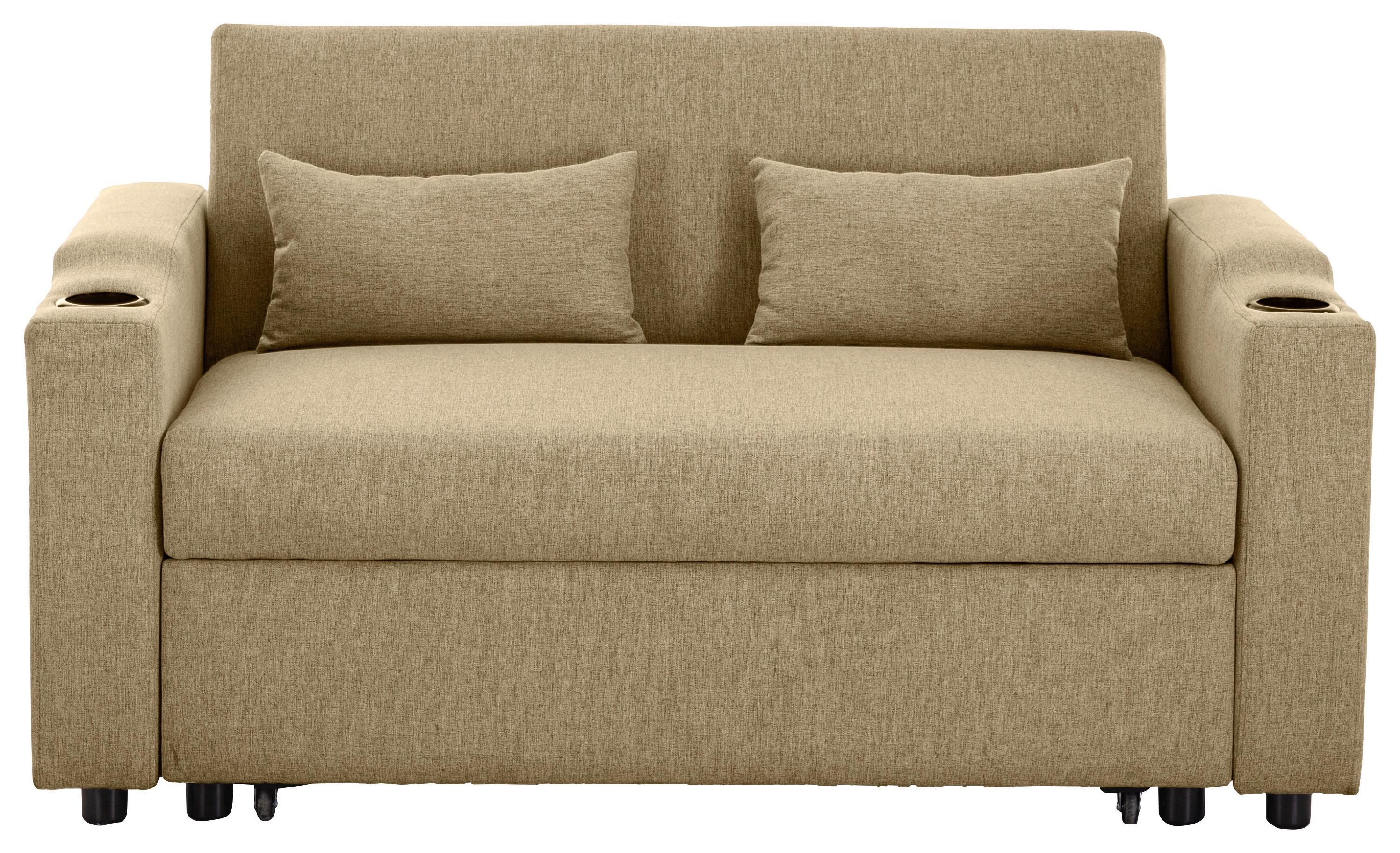 Zofa S Posteljno Funkcijo Athen, Barva Kakija - črna/kaki, Basics, kovina/umetna masa (150/91/85cm) - Livetastic