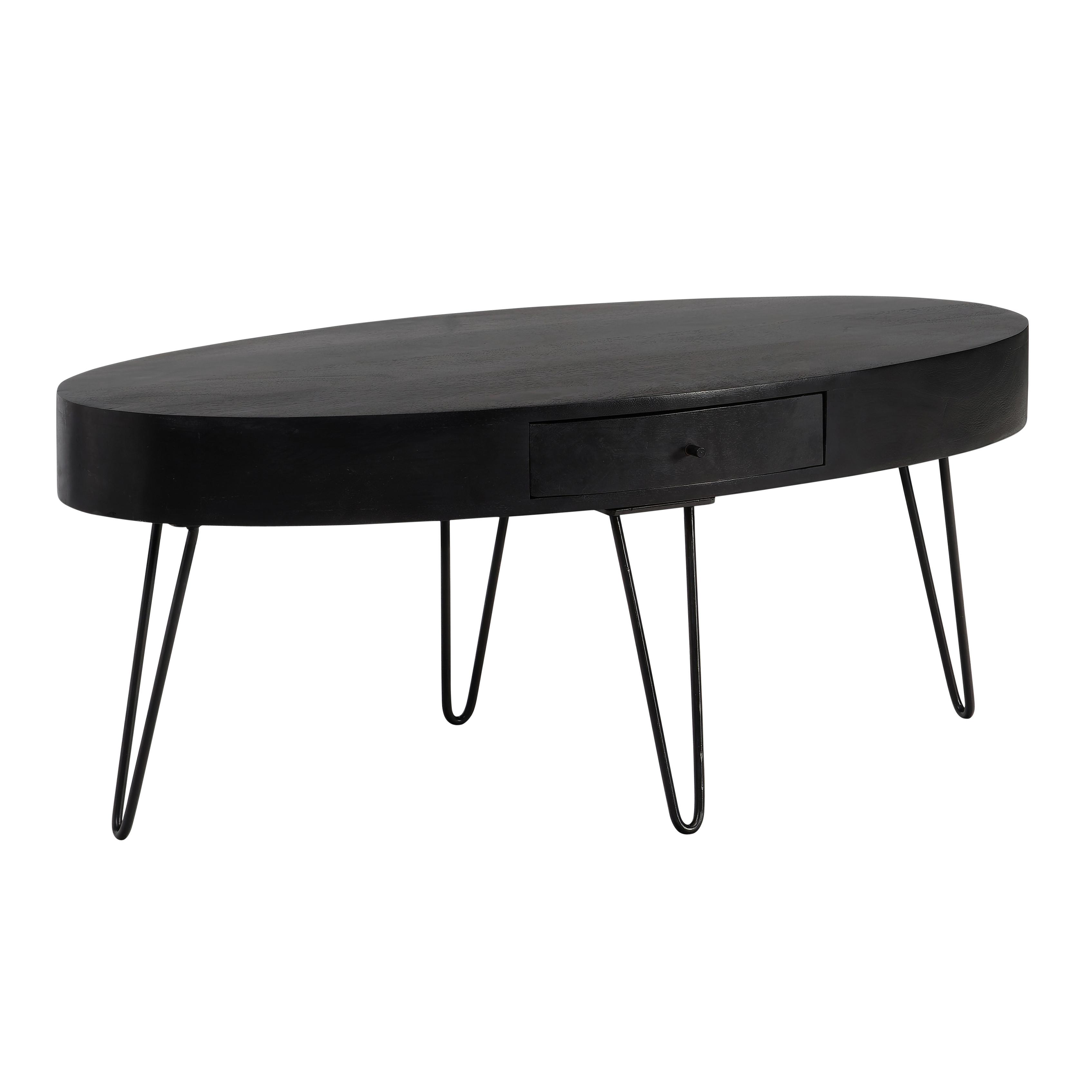 Couchtisch Schwarz ca. 100x50x40 cm - Schwarz, Design, Holz/Metall (100/50/40cm) - MID.YOU