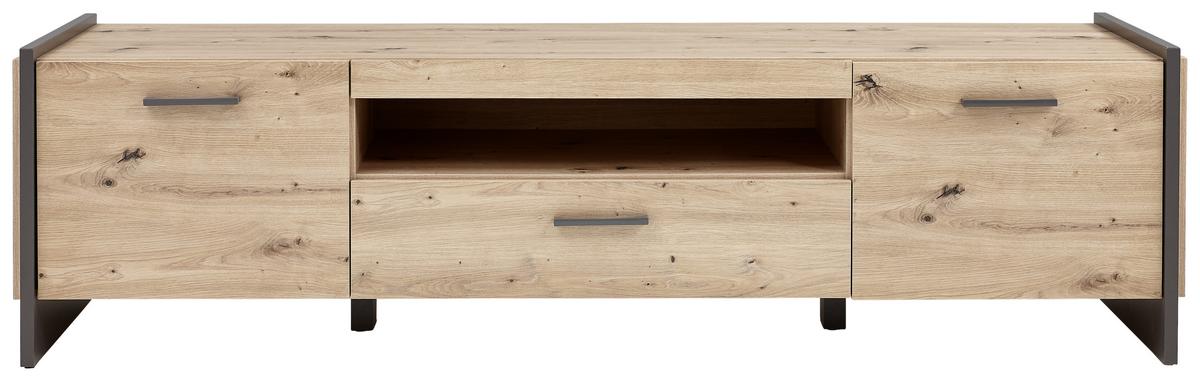 Tv-element Flash, Barva Hrasta, Siva - siva/hrast artisan, Design, umetna masa/leseni material (187/51/41cm) - Hom`in