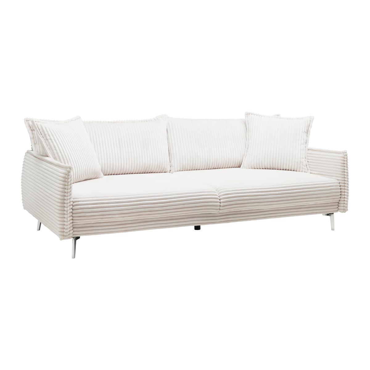 Bigsofa Kiss in Weiß - Chromfarben/Weiß, MODERN, Holzwerkstoff/Textil (241/90/117cm) - Mömax