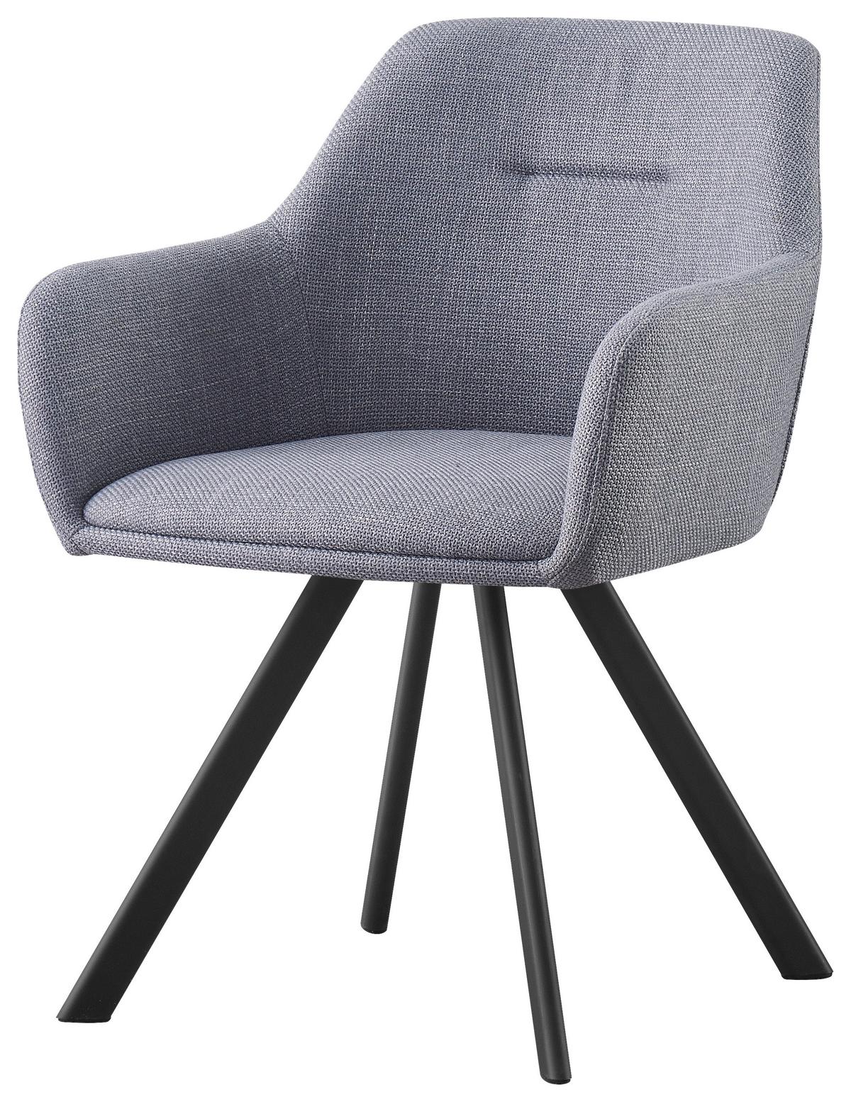 KRZESŁO Z PODŁOKIETNIKAMI MARKO - jasnoszary/czarny, Design, metal/tkanina (58,5/78,5/60cm) - Hom`in