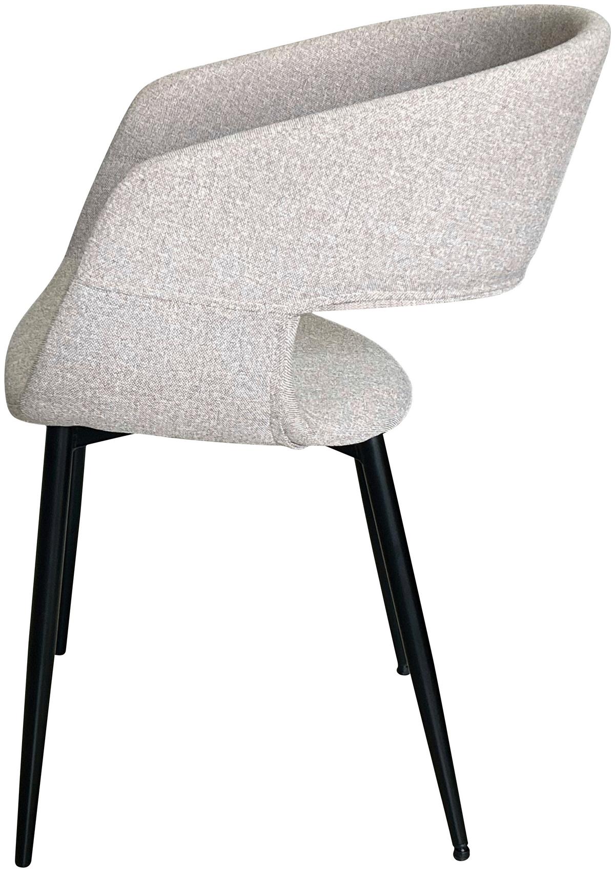 KRZESŁO Z PODŁOKIETNIKAMI RICKO - jasnoszary/czarny, Design, metal/tkanina (52/77/50,5cm) - Boxxx