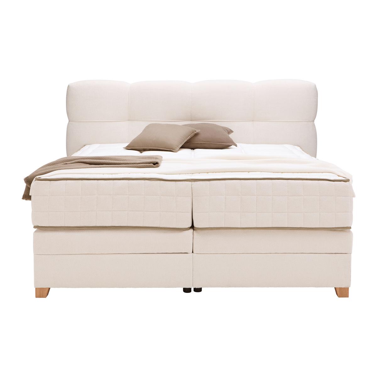 Boxspringbett Bianco Beige ca. 180x200cm - Beige, KONVENTIONELL, Holz/Holzwerkstoff (180/200cm) - Premium Living