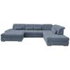 Wohnlandschaft Dalida Hellblau Chenille - Chromfarben/Hellblau, Design, Textil/Metall (195/376/254cm) - Livetastic