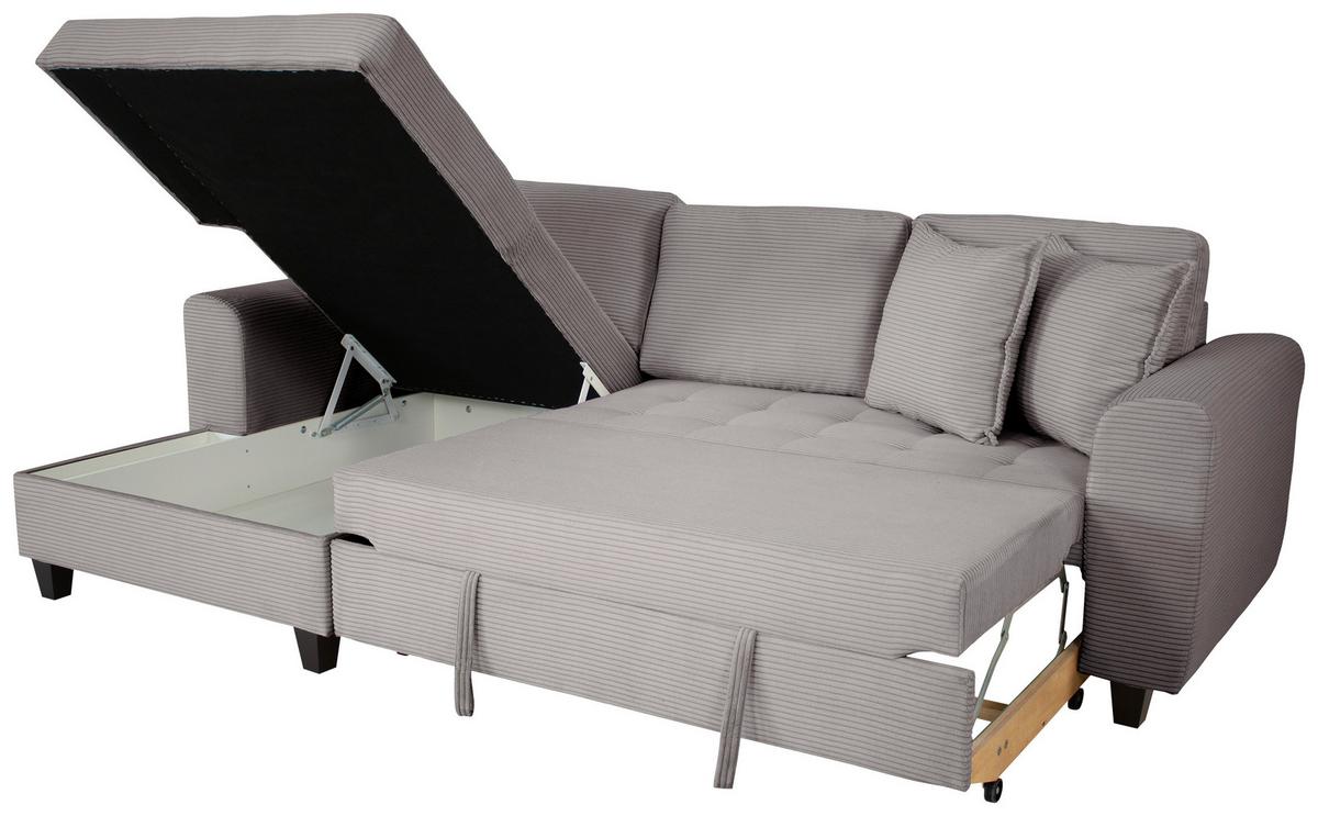 Kutna Garnitura Moritz - siva, Trend, tekstil (155/265cm) - Modern Living