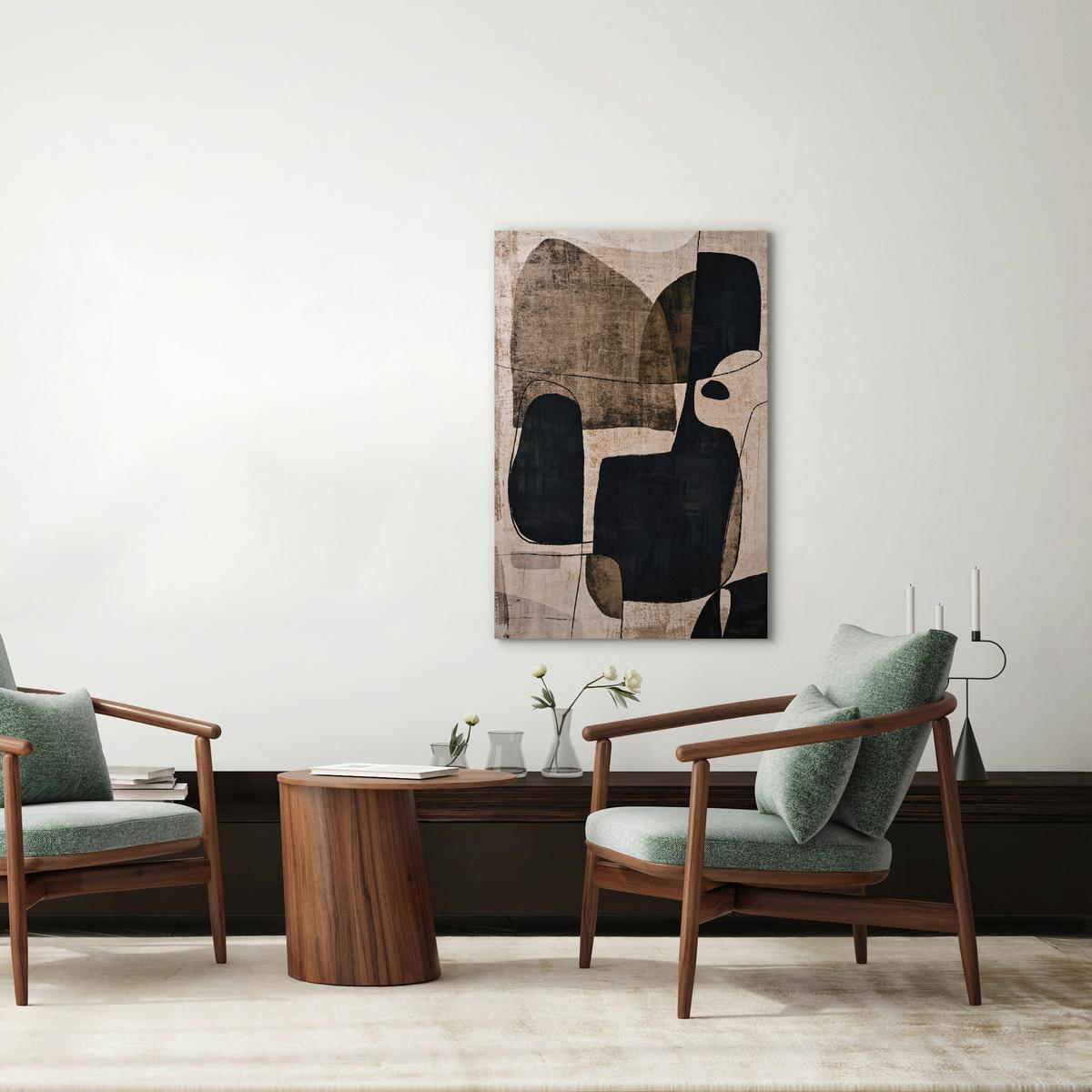 Leinwandbild Uzuri Braun/Schwarz ca. 80x120cm - Schwarz/Braun, Modern, Holzwerkstoff/Textil (80/120cm) - Mömax