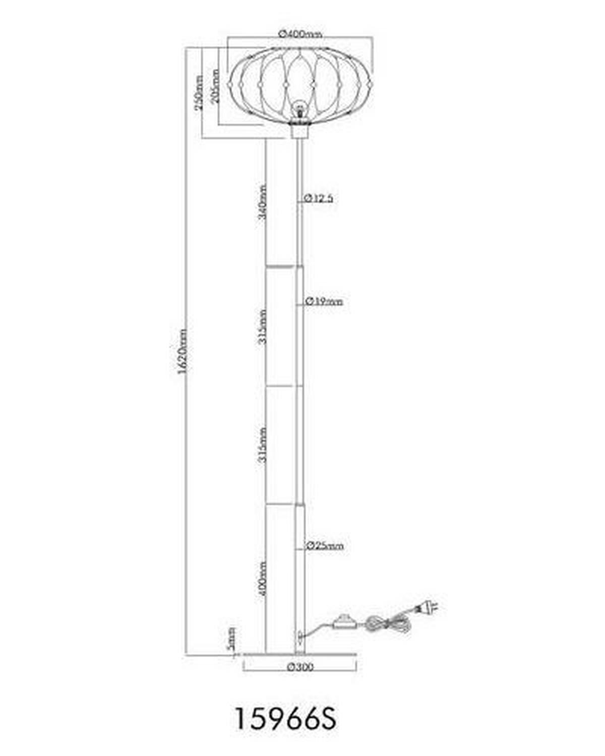 STEHLEUCHTE 15966S GREYS - Goldfarben/Schwarz, Design, Kunststoff/Metall (40/162cm) - Globo