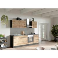 Küchenblock Turin ohne Geräte ca. 240 cm Eiche/Grau - Eiche Wotan/Graphitfarben, Design, Holz/Holzwerkstoff (240cm) - Held