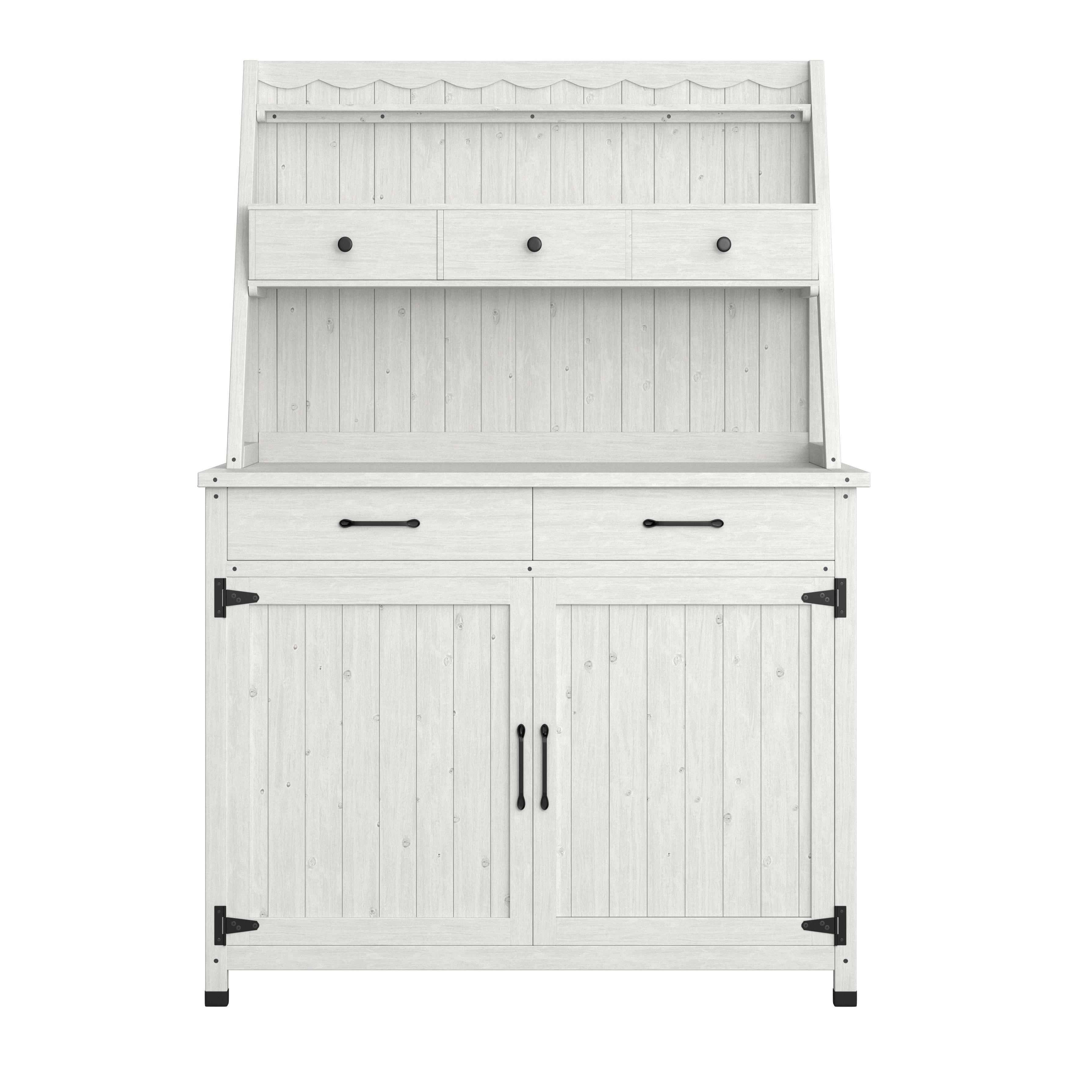 Gartenschrank Liana Weiß Echtholz - Schwarz/Weiß, MODERN, Holz/Metall (113/47/164cm) - Bessagi Garden