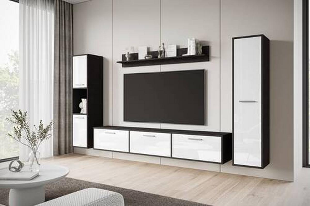 Dnevni Regal Bogota Xl, Antracit, Bela, 4-Delno - siva/bela, Basics, umetna masa/leseni material (240/130/31cm) - MID.YOU
