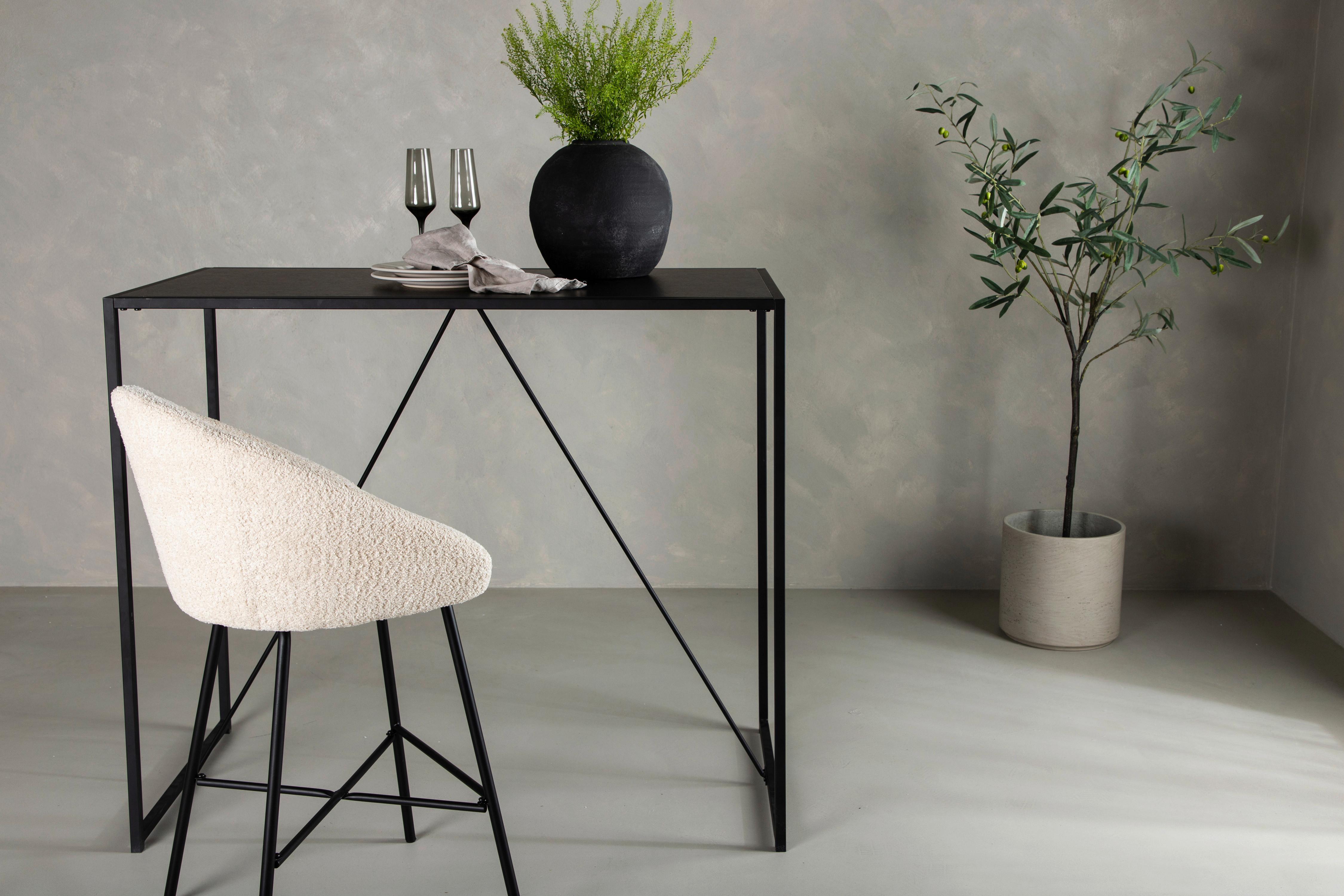 BARTISCH BREA - Schwarz, Design, Holzwerkstoff/Metall (120/60/105cm) - Livetastic
