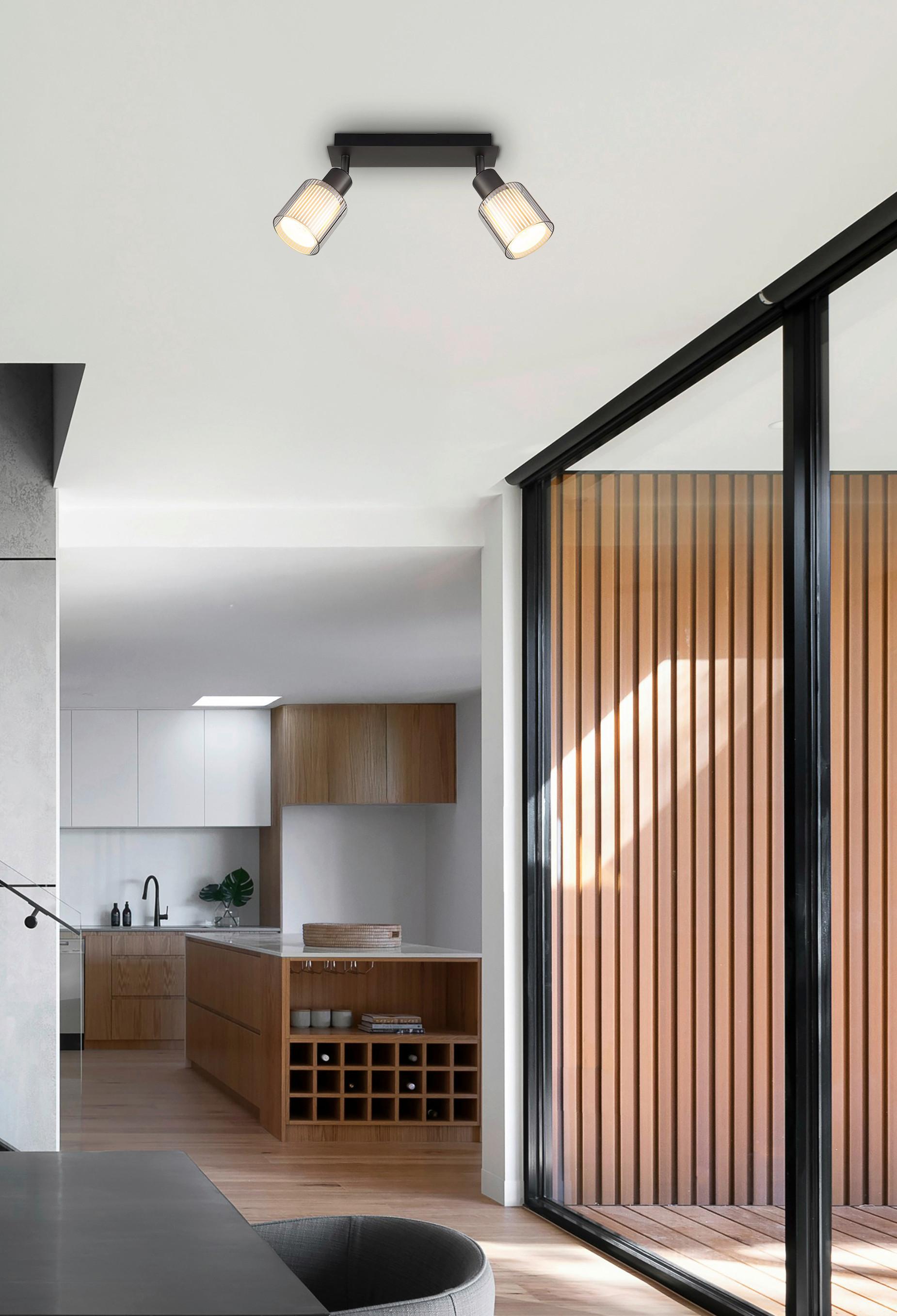 Proiector Villegas - alb/negru cromat, Basics, sticlă/metal (28/8/18,6cm) - Globo