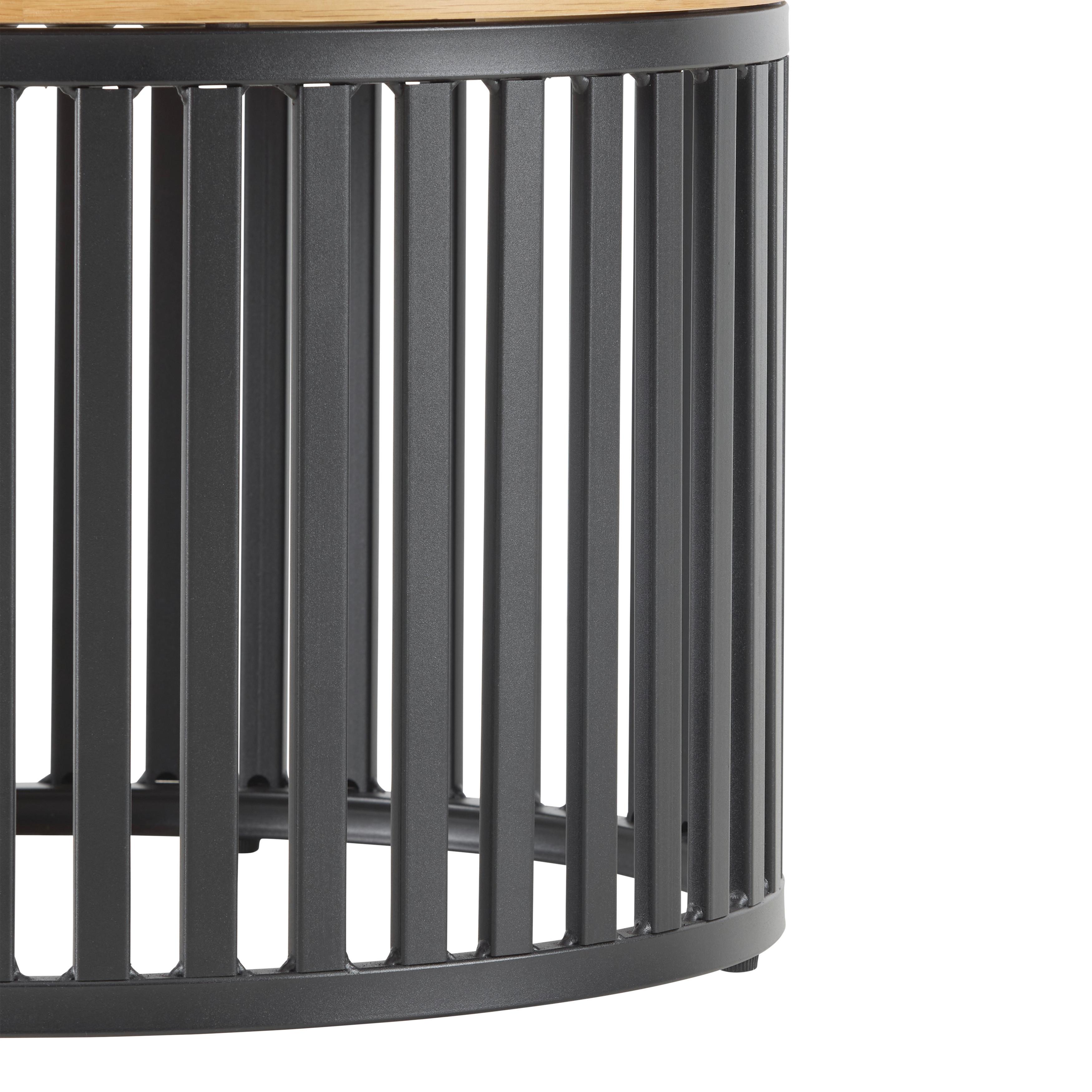 SOFFBORD JAIL - svart/naturfärgad, Modern, metall/trämaterial (60/60/35cm) - Mömax
