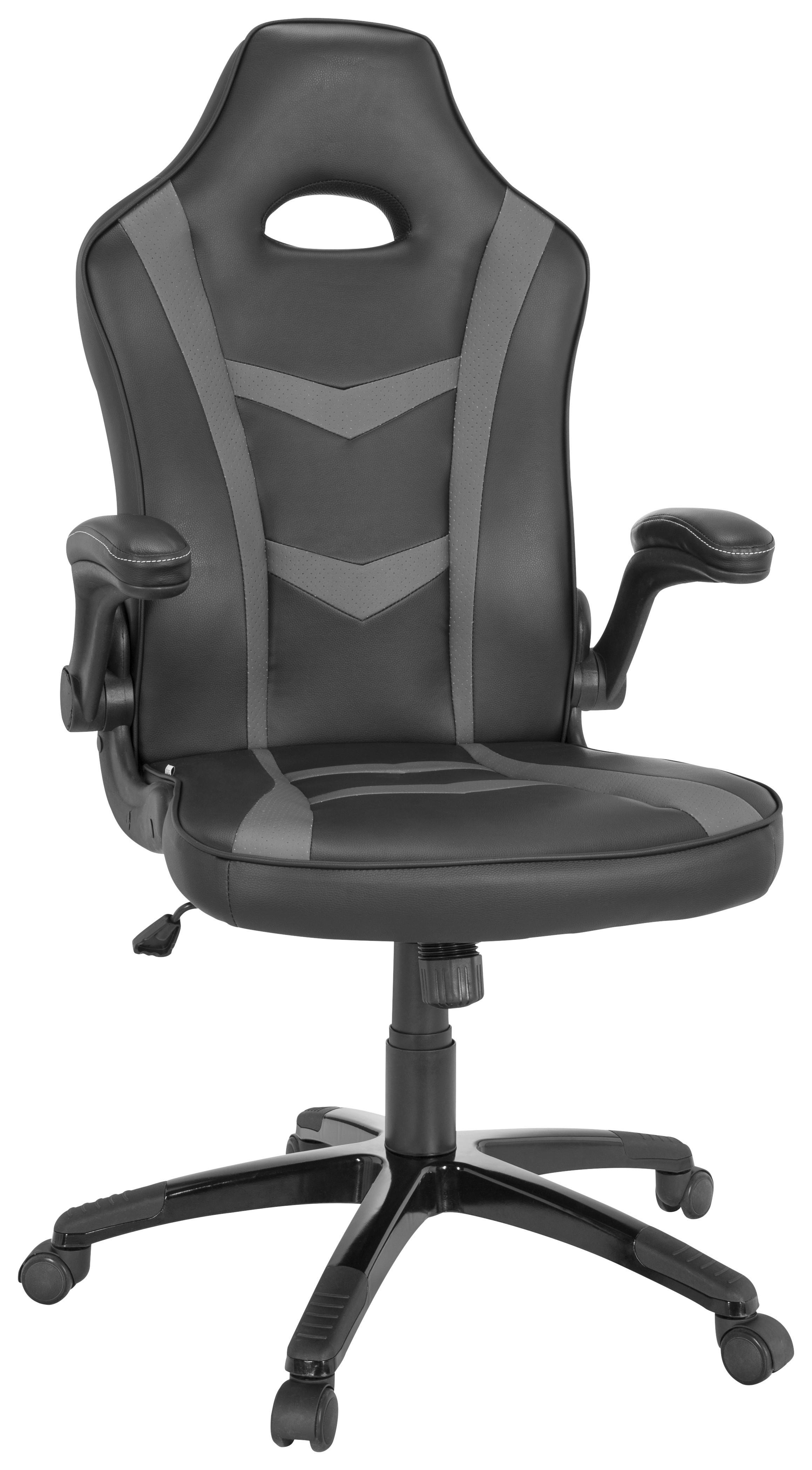Gaming Stol Game Sport B, Črna - siva/črna, Moderno, umetna masa/tekstil (65/121/66cm) - MID.YOU