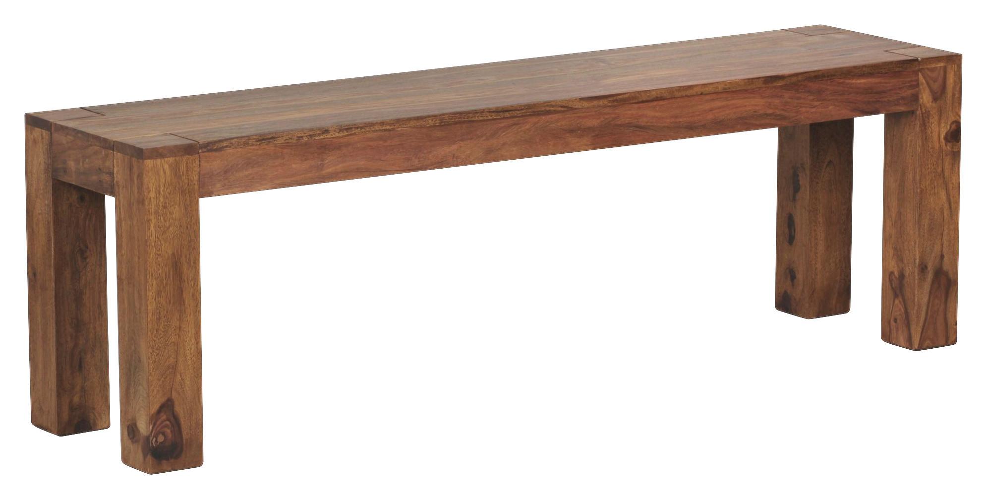 Sitzbank Mumbai Scheeshamholz - Sheeshamfarben, MODERN, Holz (140/45/35cm) - P & B