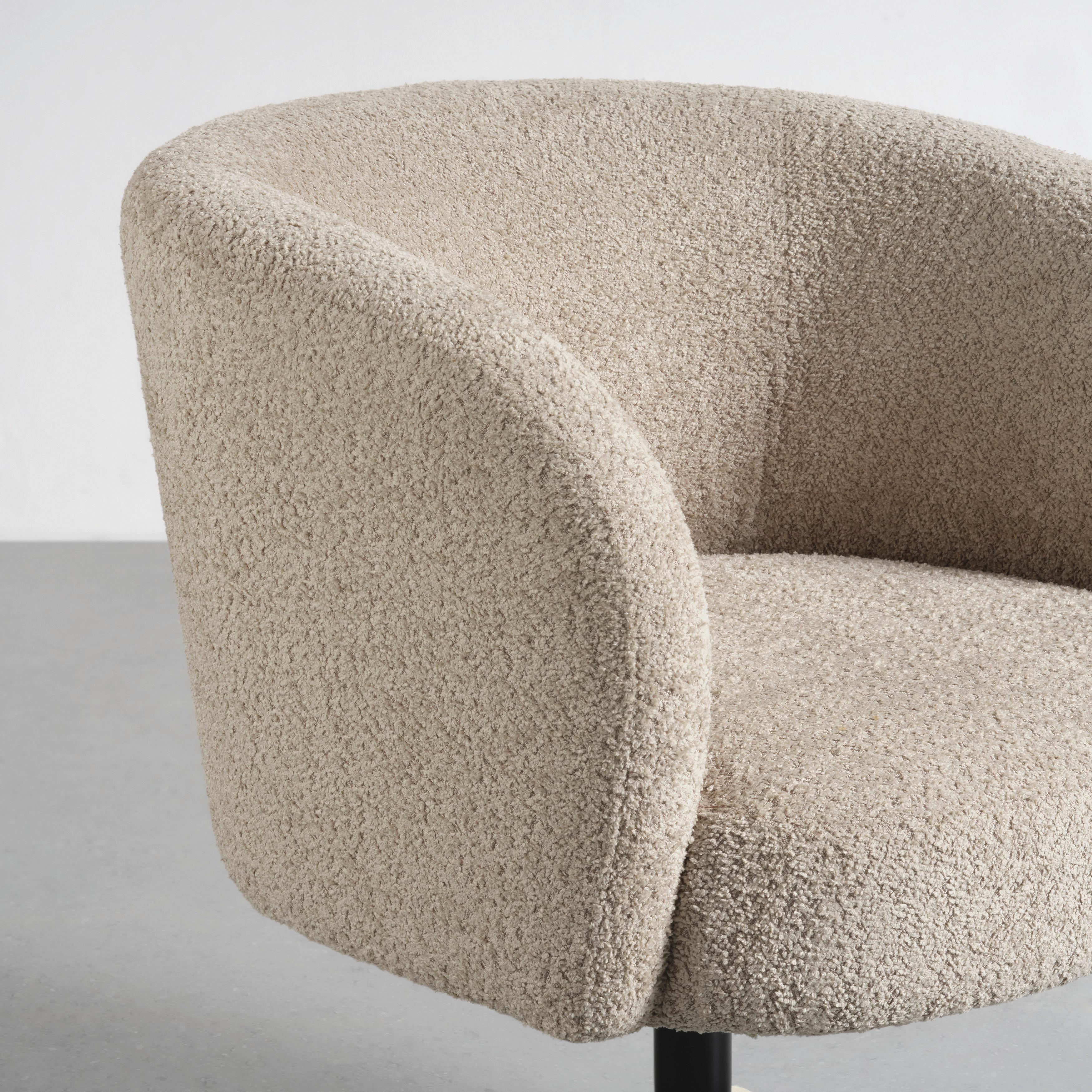 SNURRSTOL GIRO -TREND- - greige/silver, Modern, metall/textil (67/68/73cm) - Premium Living